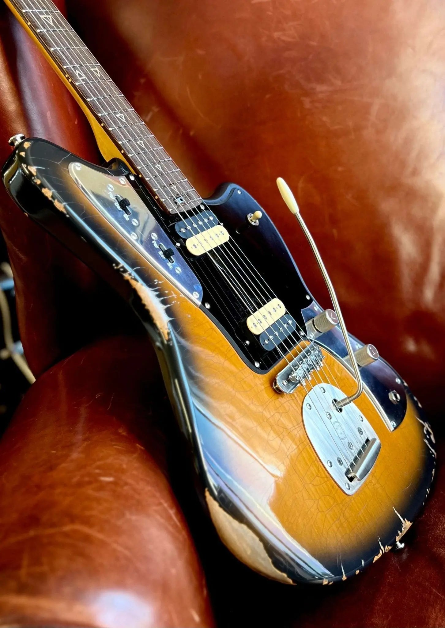 Valiant Jupiter Sunburst Distressed Mastery - With Stainless Steel Frets Upgrade - Ultimate Luxury Hand Crafted Electic Guitar - Richards Guitars Of Stratford Upon Avon