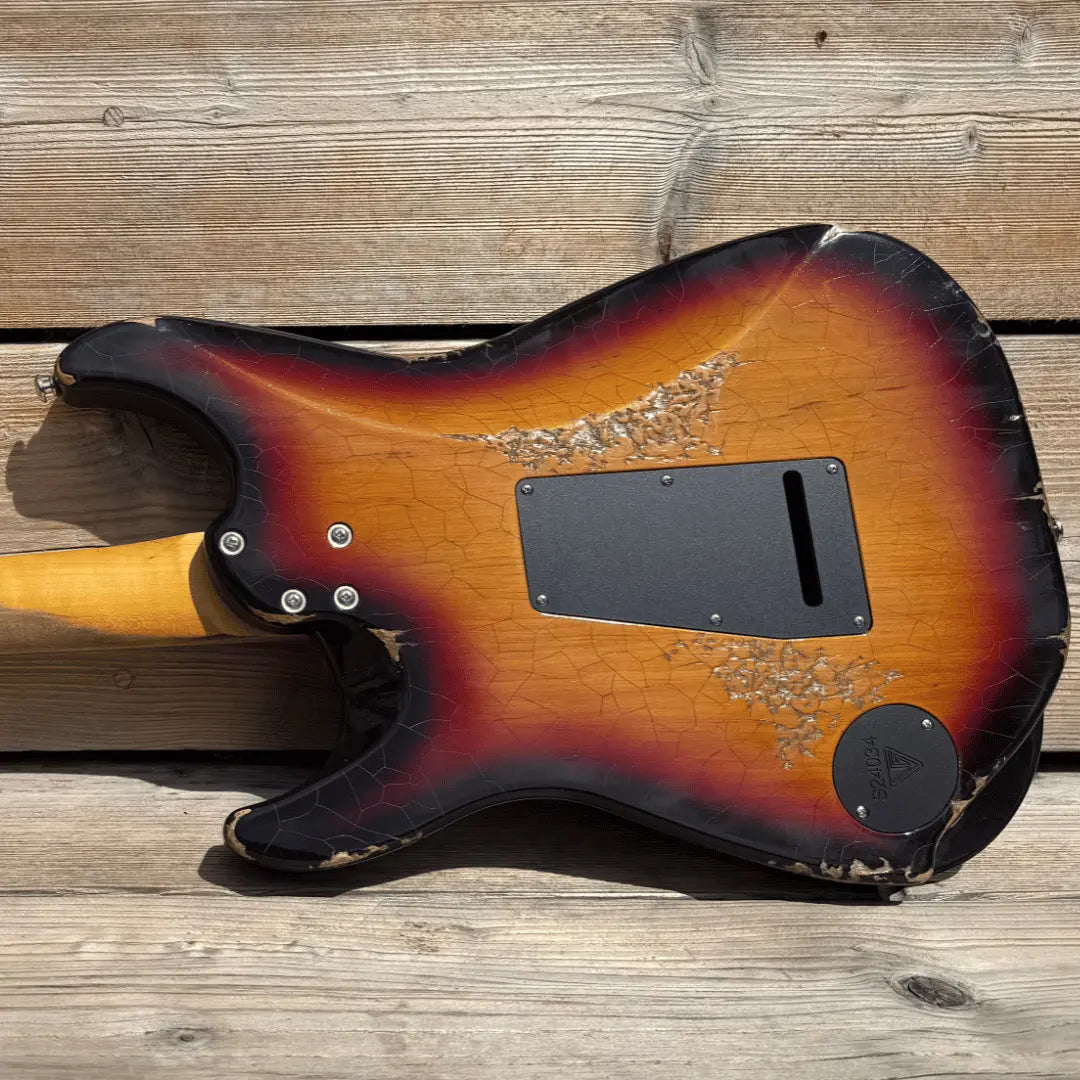 Valiant Soothsayer Distressed Vintage Burst W' Stainless Steel Fret Upgrade - Richards Guitars Of Stratford Upon Avon