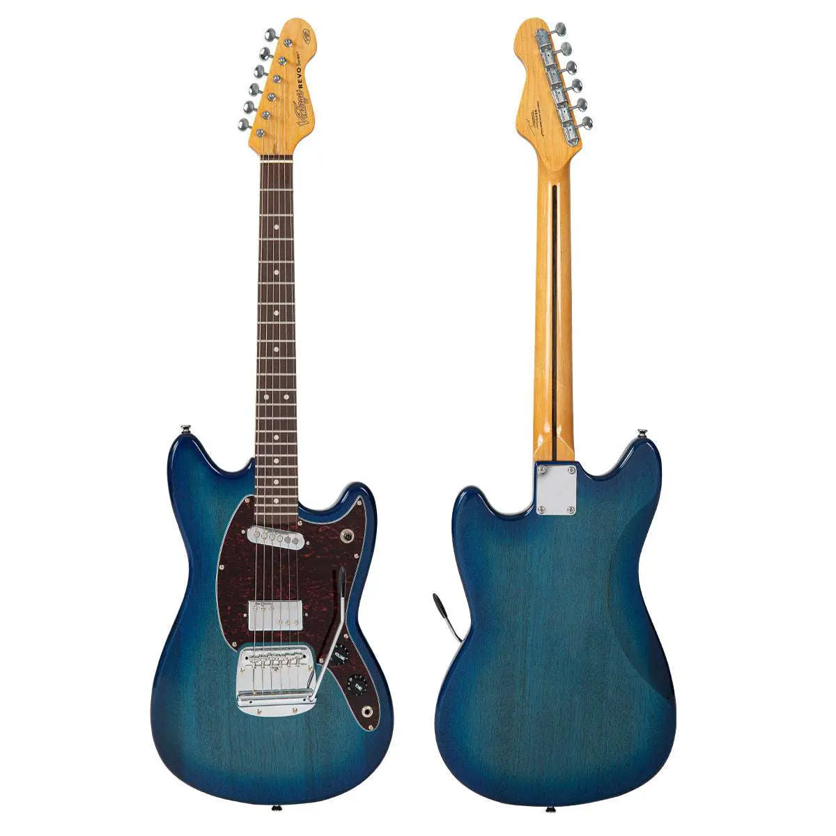 Vintage REVO Series 'Colt' HS Duo Electric Guitar ~ Blueburst - Richards Guitars Of Stratford Upon Avon