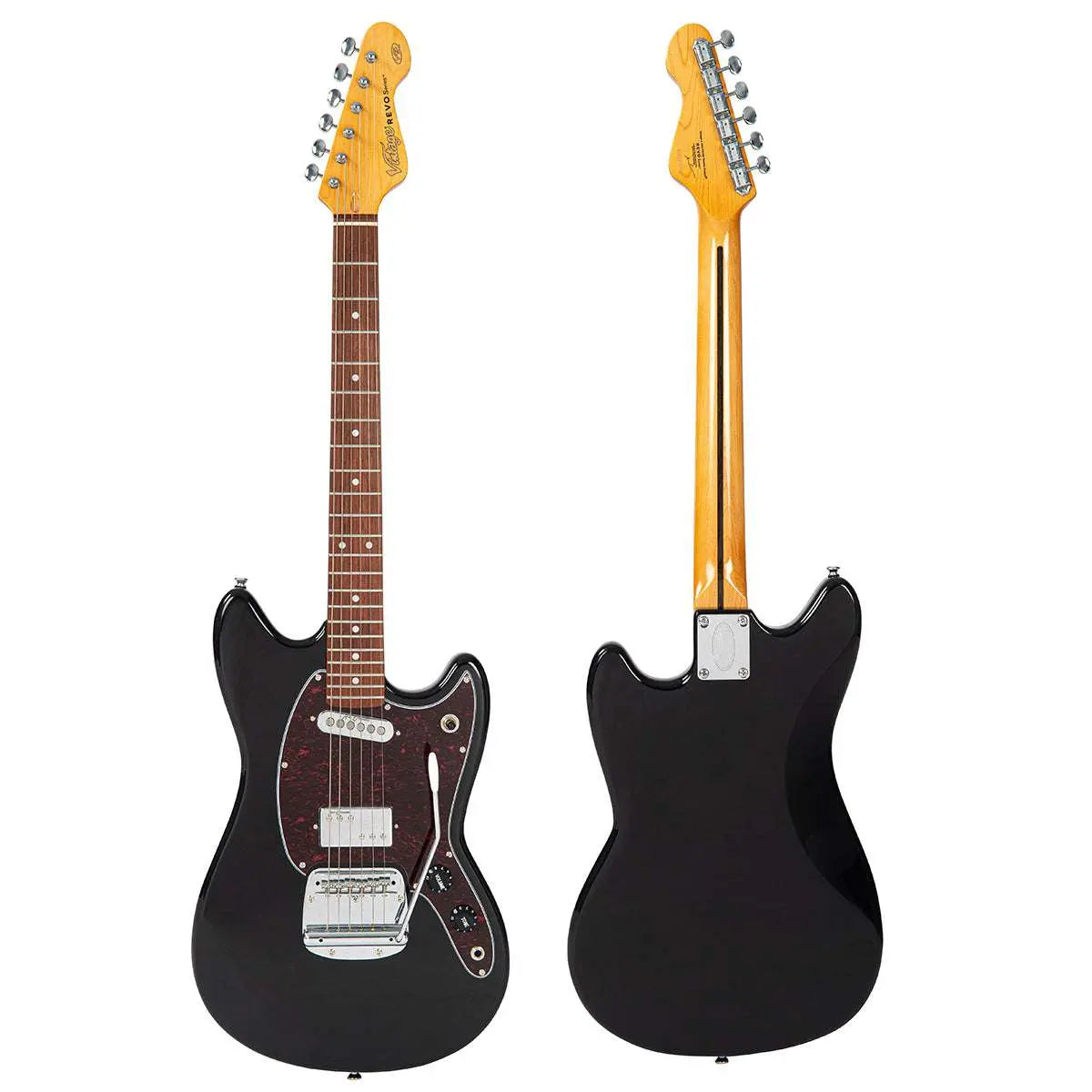 Vintage REVO Series 'Colt' HS Duo Electric Guitar ~ Boulevard Black - Richards Guitars Of Stratford Upon Avon