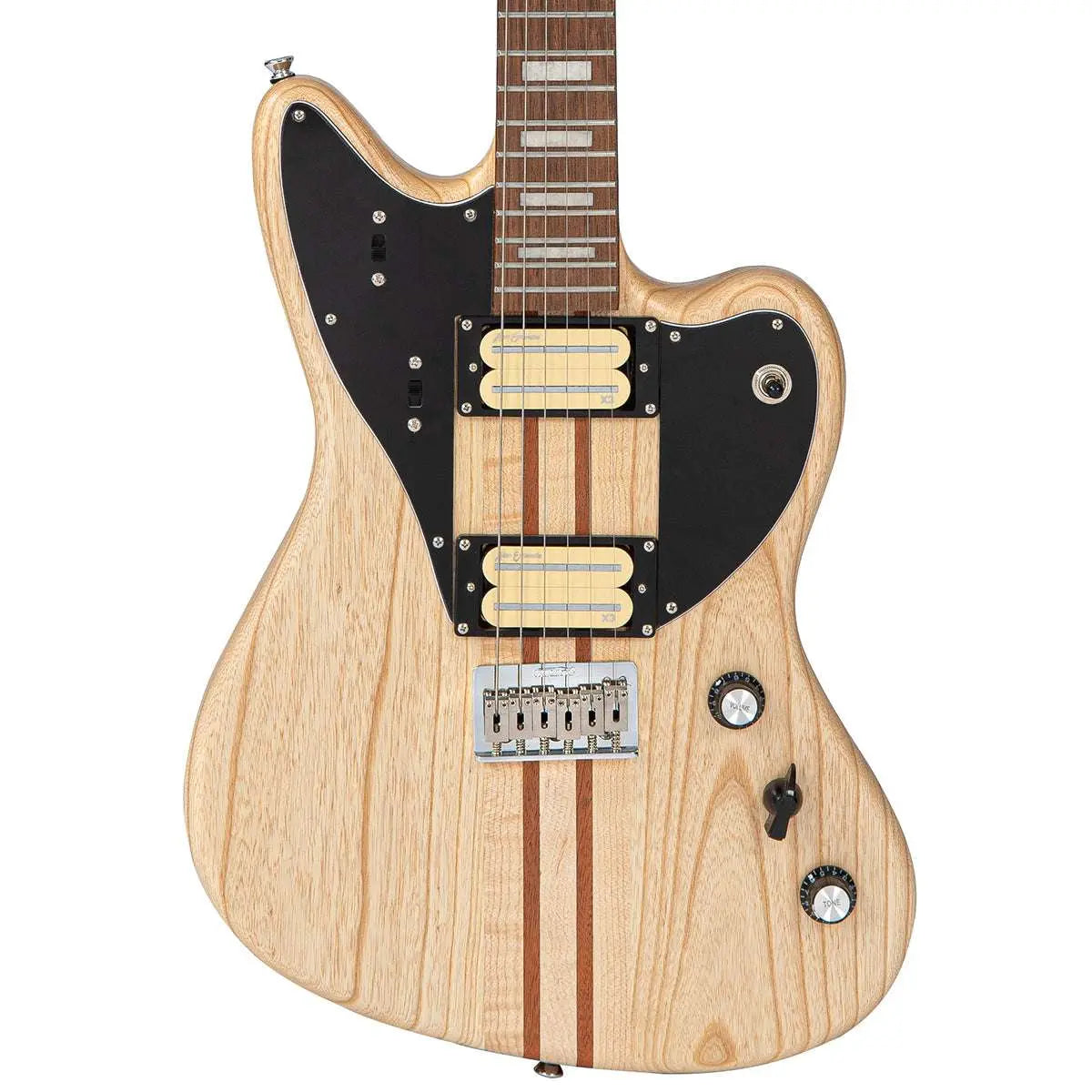 Vintage REVO Series 'Integra' Electric Guitar ~ Satin Natural - Richards Guitars Of Stratford Upon Avon