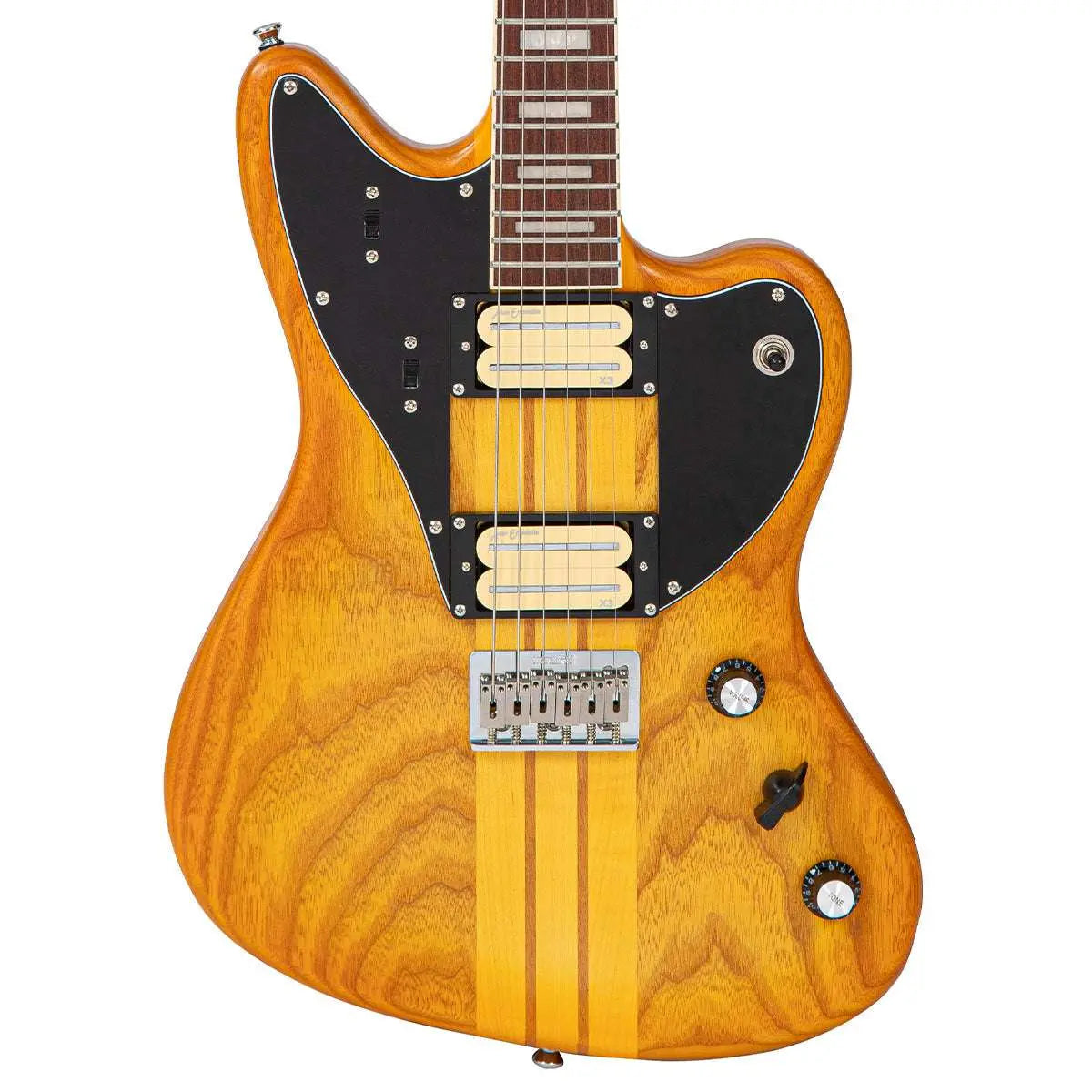 Vintage REVO Series 'Integra' Guitar ~ Amberburst - Richards Guitars Of Stratford Upon Avon