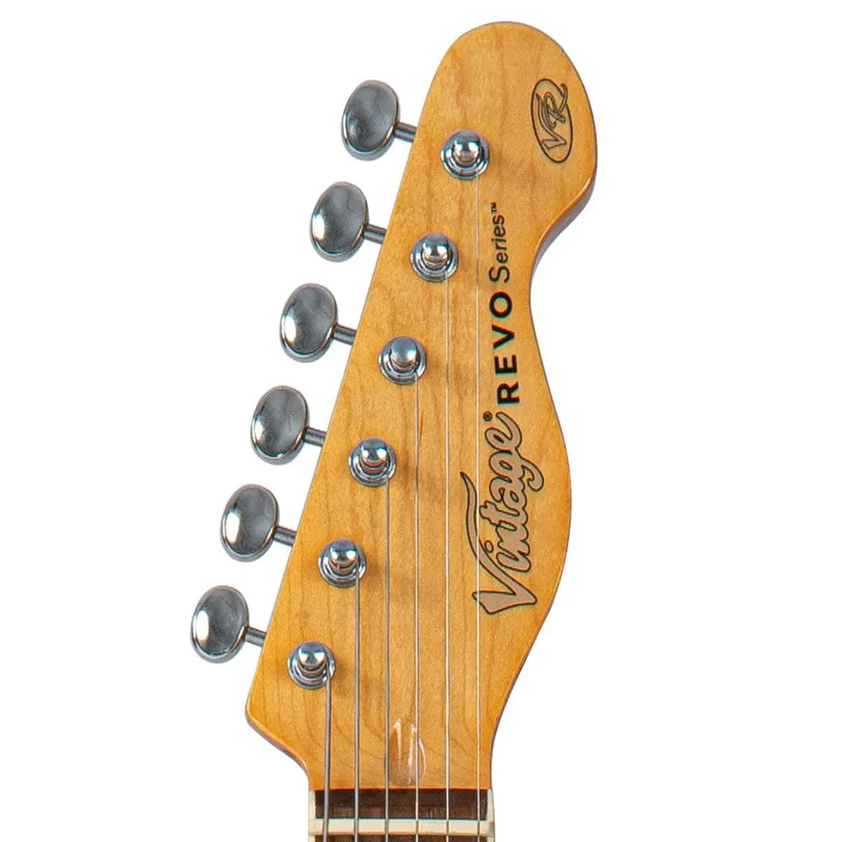 Vintage REVO Series 'Surfmaster' Thinline Twin Electric Guitar ~ Trans Orange - Richards Guitars Of Stratford Upon Avon