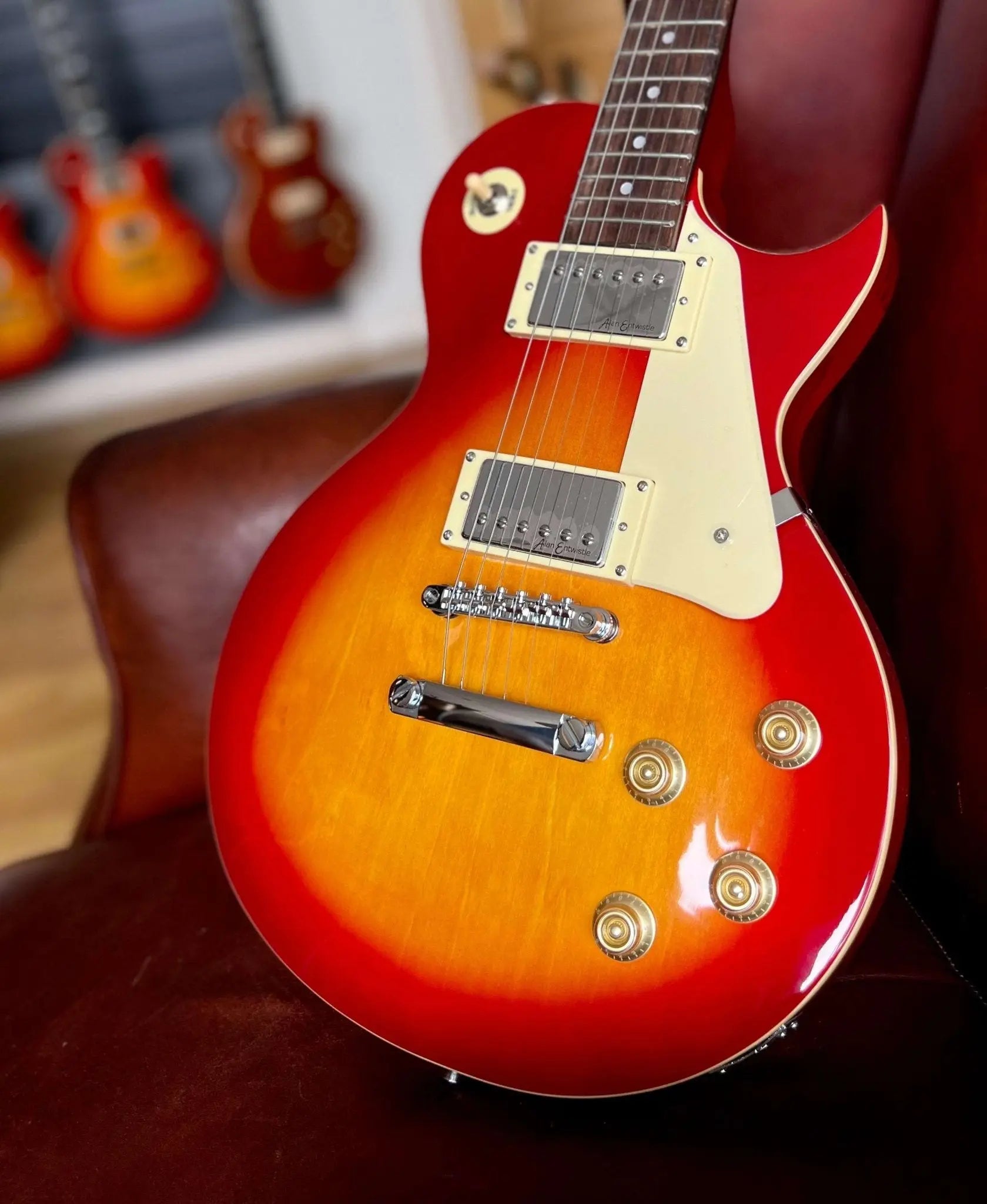 Vintage V10 Coaster Series Electric Guitar ~ Cherry Sunburst - Richards Guitars Of Stratford Upon Avon