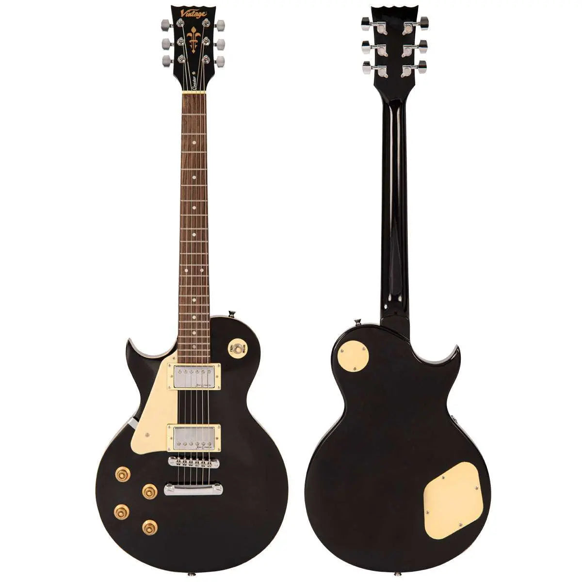 Vintage V10 Coaster Series Electric Guitar ~ Left Hand Boulevard Black - Richards Guitars Of Stratford Upon Avon