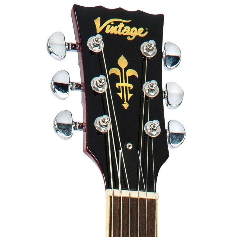 Vintage V1003CSB ReIssued 3 Pickup Electric Guitar ~ Cherry Sunburst - Richards Guitars Of Stratford Upon Avon