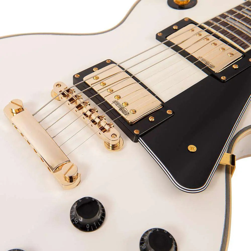 Vintage V100AW ReIssued Electric Guitar ~ Arctic White - Richards Guitars Of Stratford Upon Avon