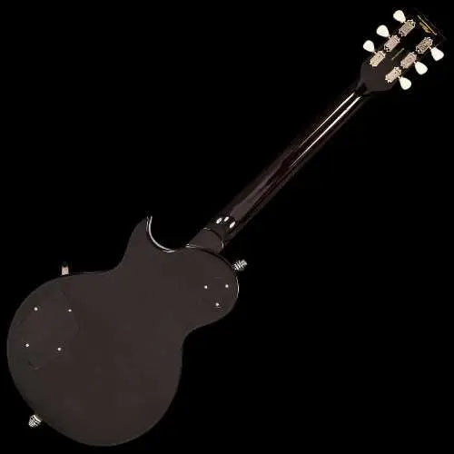 Vintage V100BLB ReIssued Electric Guitar w/Bigsby ~ Flamed Thru Black - Richards Guitars Of Stratford Upon Avon