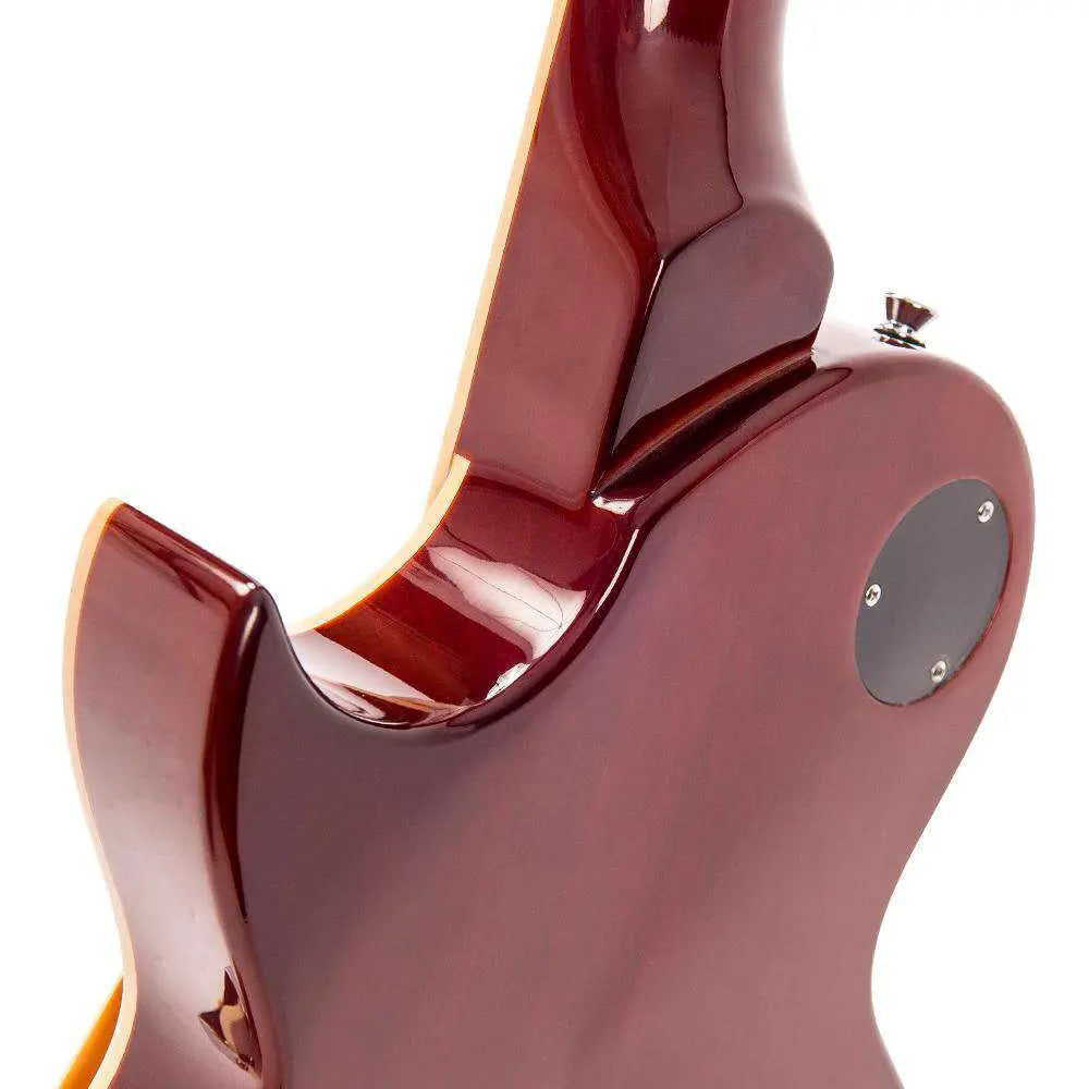 Vintage V100IT ReIssued Electric Guitar ~ Flamed Iced Tea - Richards Guitars Of Stratford Upon Avon