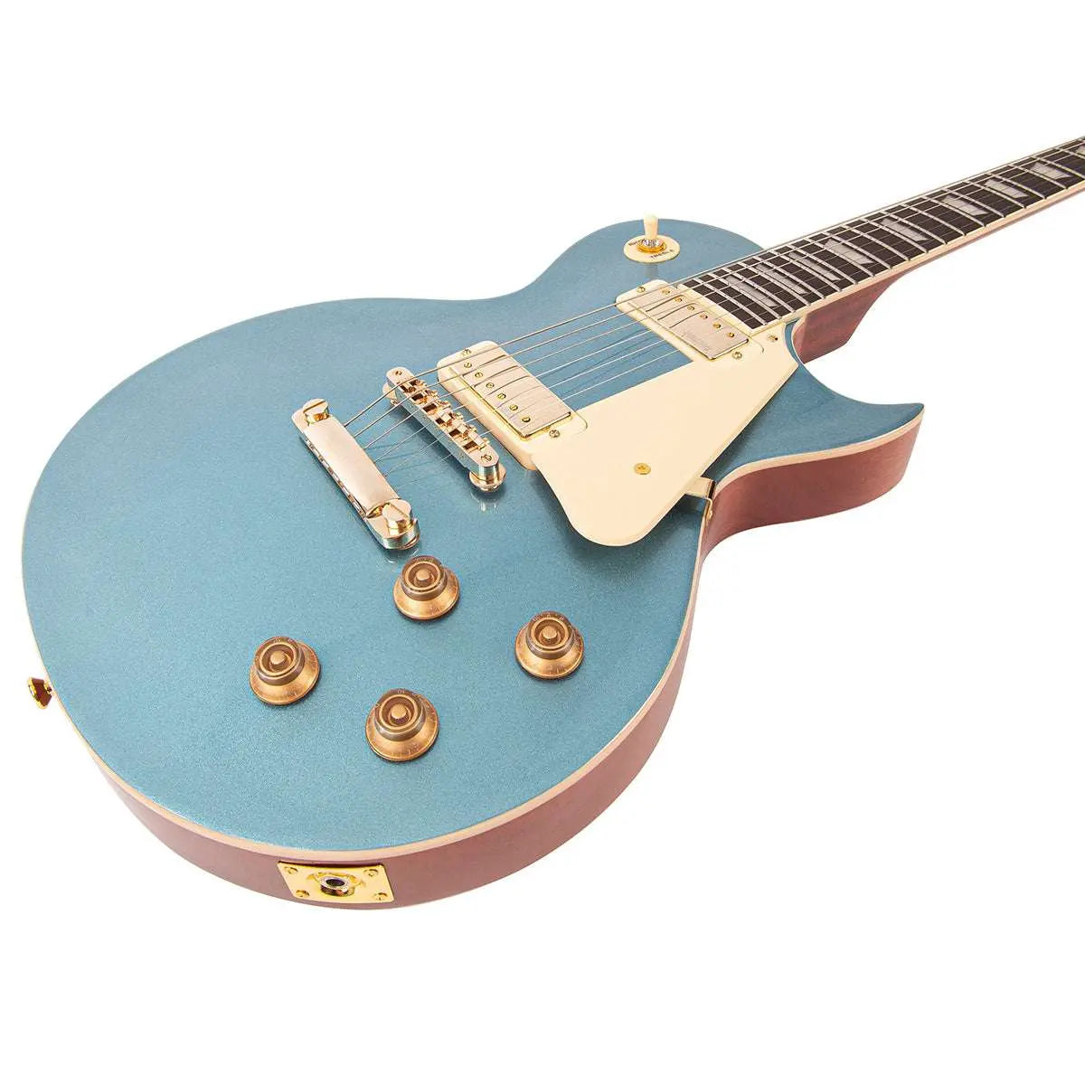 Vintage V100MGHB Mini Double Coil ReIssued Electric Guitar ~ Gun Hill Blue - Richards Guitars Of Stratford Upon Avon
