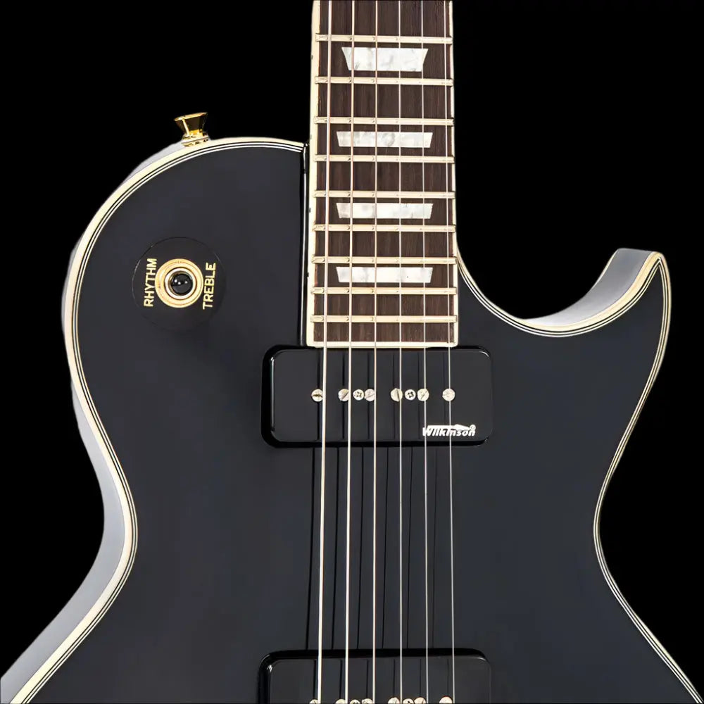 Vintage V100PBB ReIssued Electric Guitar w/W90 Pickups ~ Boulevard Black - Richards Guitars Of Stratford Upon Avon