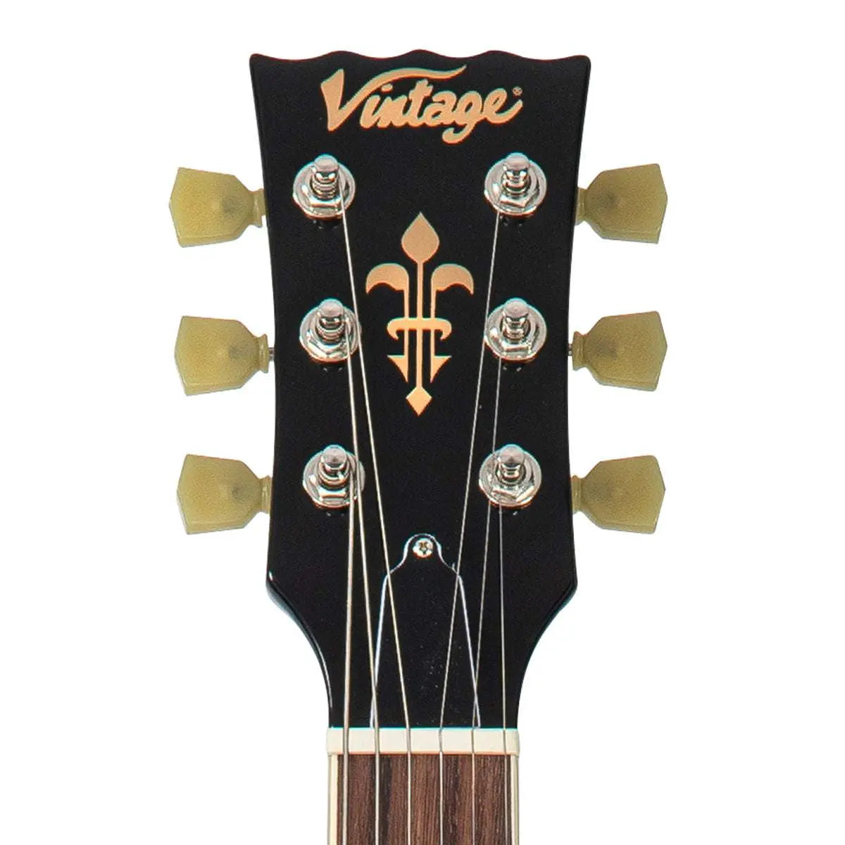 Vintage V100PBK ReIssued Electric Guitar ~ Boulevard Black - Richards Guitars Of Stratford Upon Avon