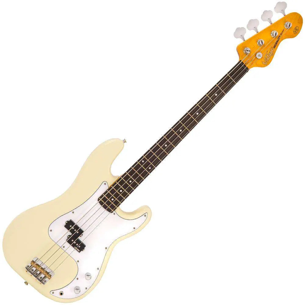 Vintage V4 Reissued Bass ~ Vintage White - Richards Guitars Of Stratford Upon Avon