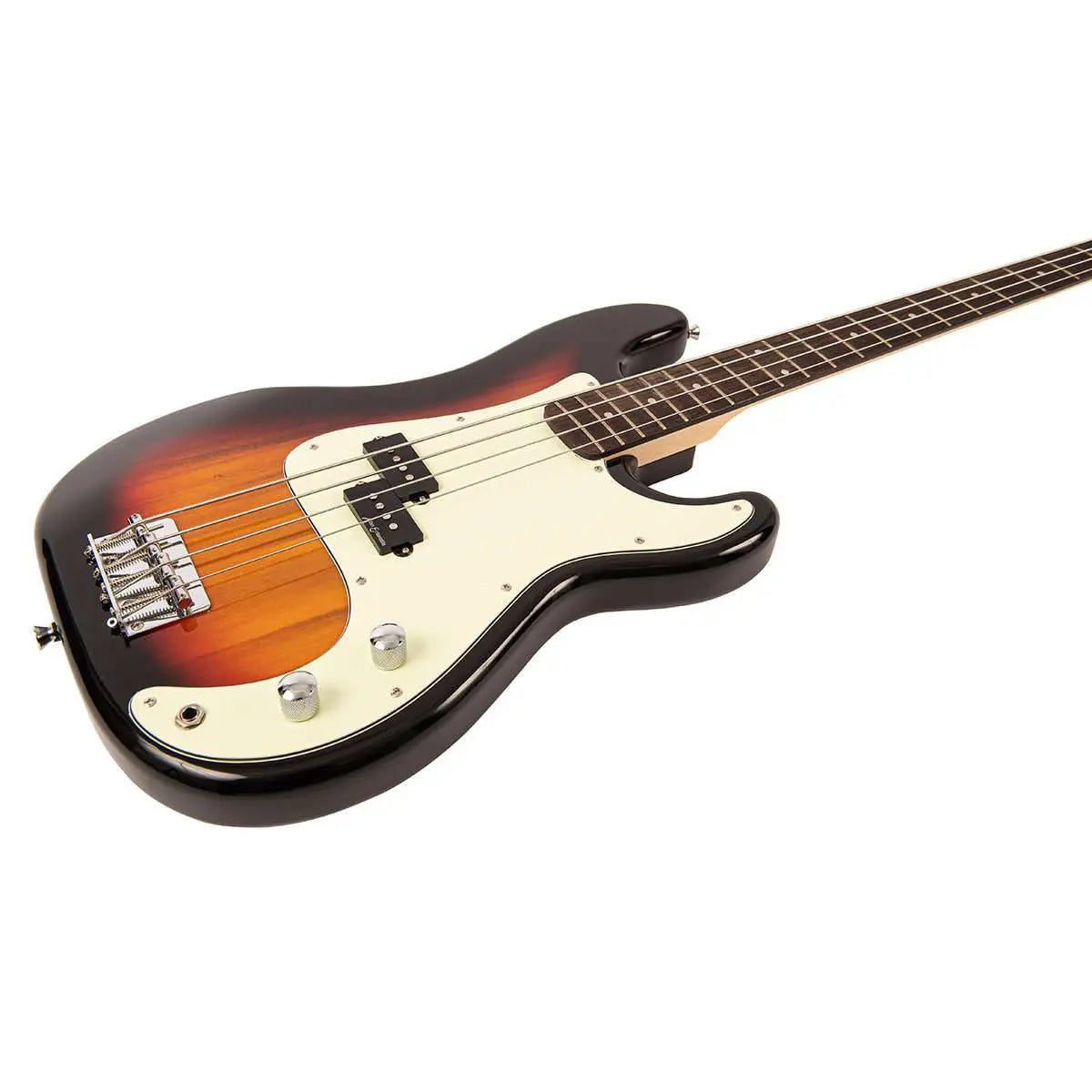 Vintage V40 Coaster Series Bass Guitar Pack ~ 3 Tone Sunburst - Richards Guitars Of Stratford Upon Avon