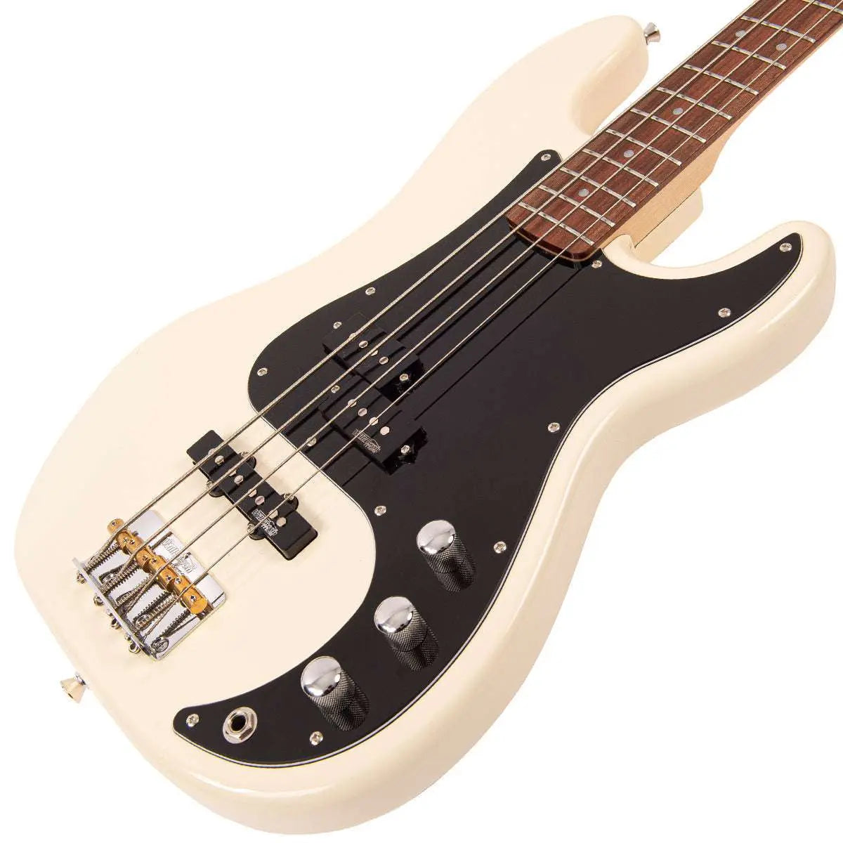 Vintage V42 ReIssued Bass Guitar ~ Vintage White - Richards Guitars Of Stratford Upon Avon