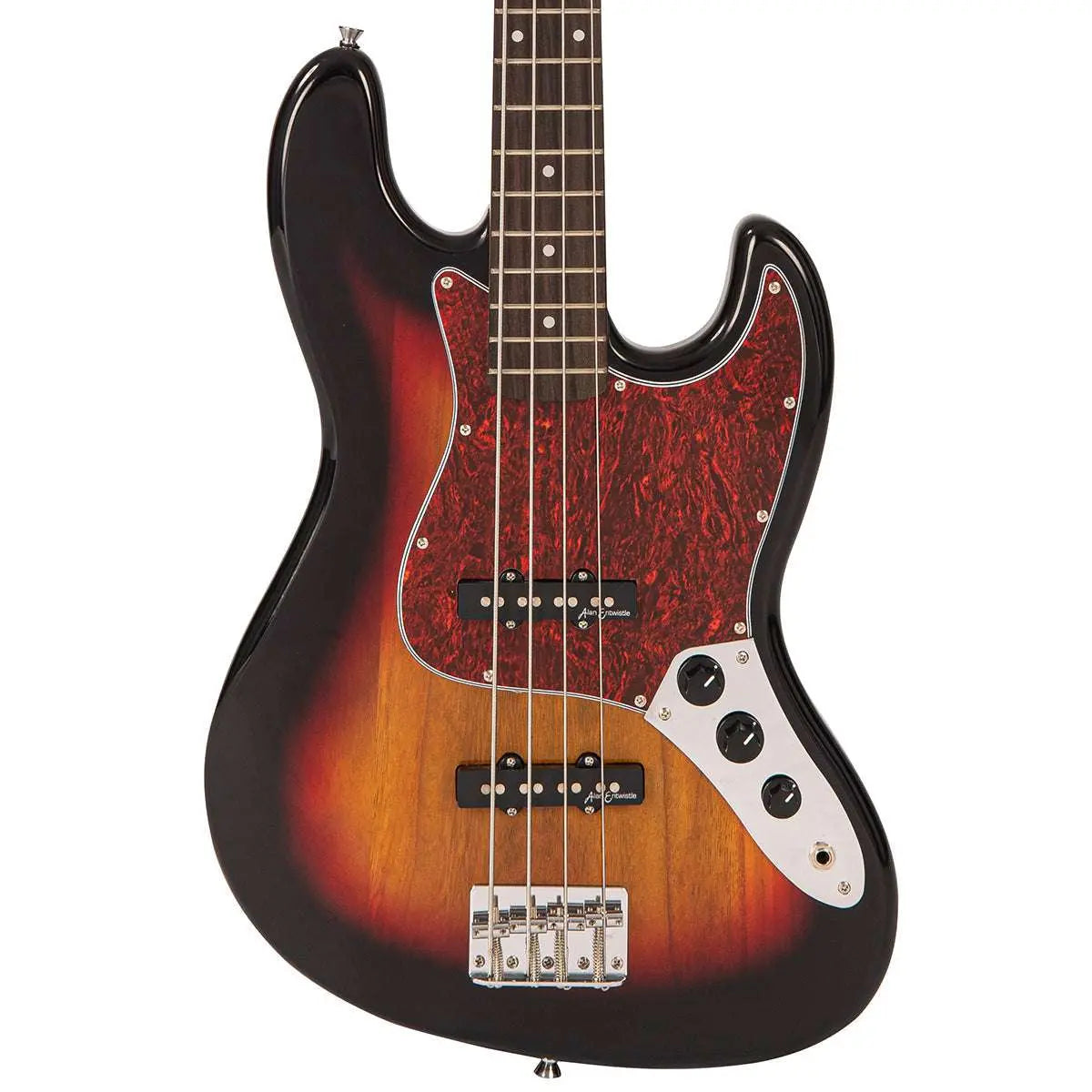 Vintage V49 Coaster Series Bass Guitar Pack ~ 3 Tone Sunburst - Richards Guitars Of Stratford Upon Avon