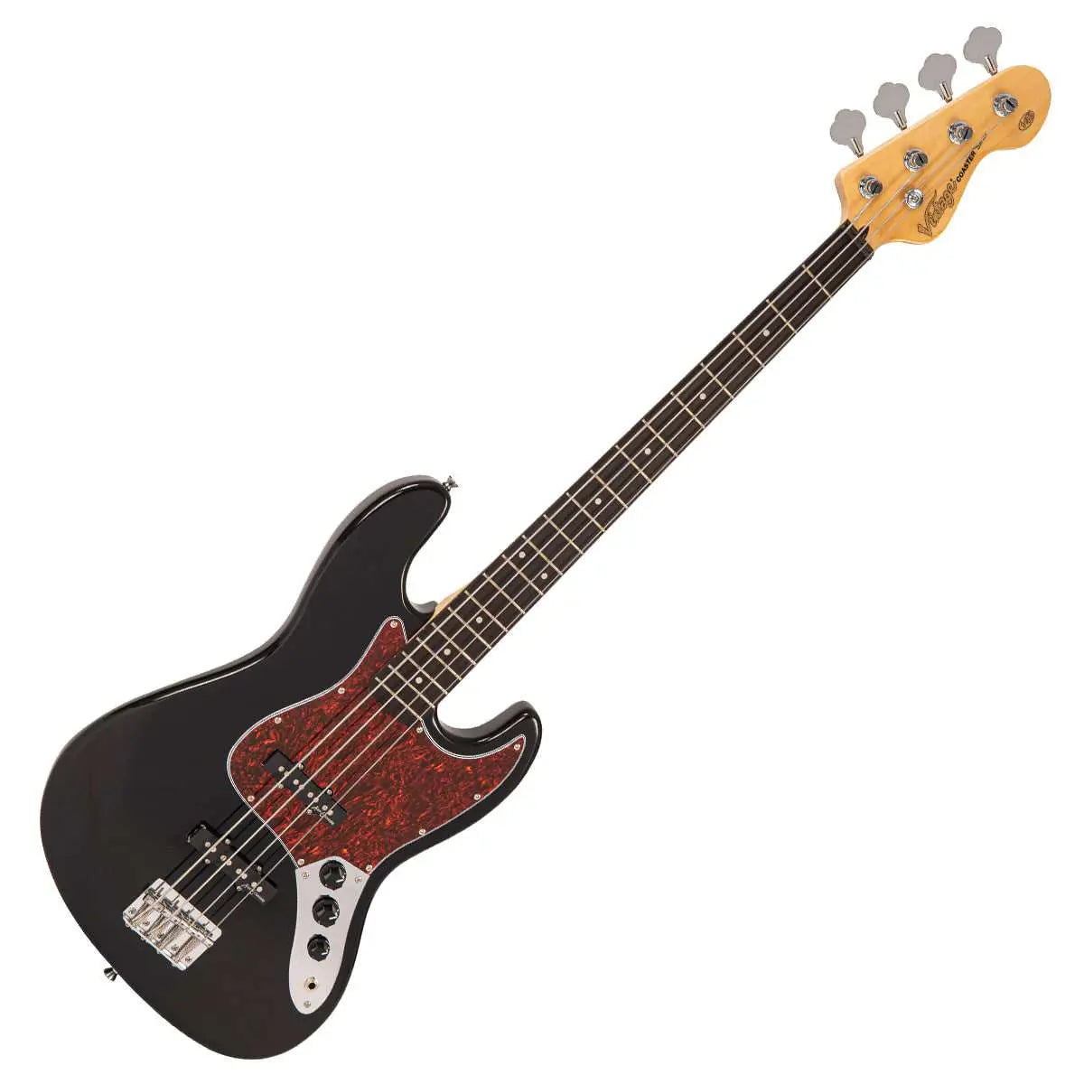 Vintage V49 Coaster Series Bass Guitar Pack ~ Boulevard Black - Richards Guitars Of Stratford Upon Avon