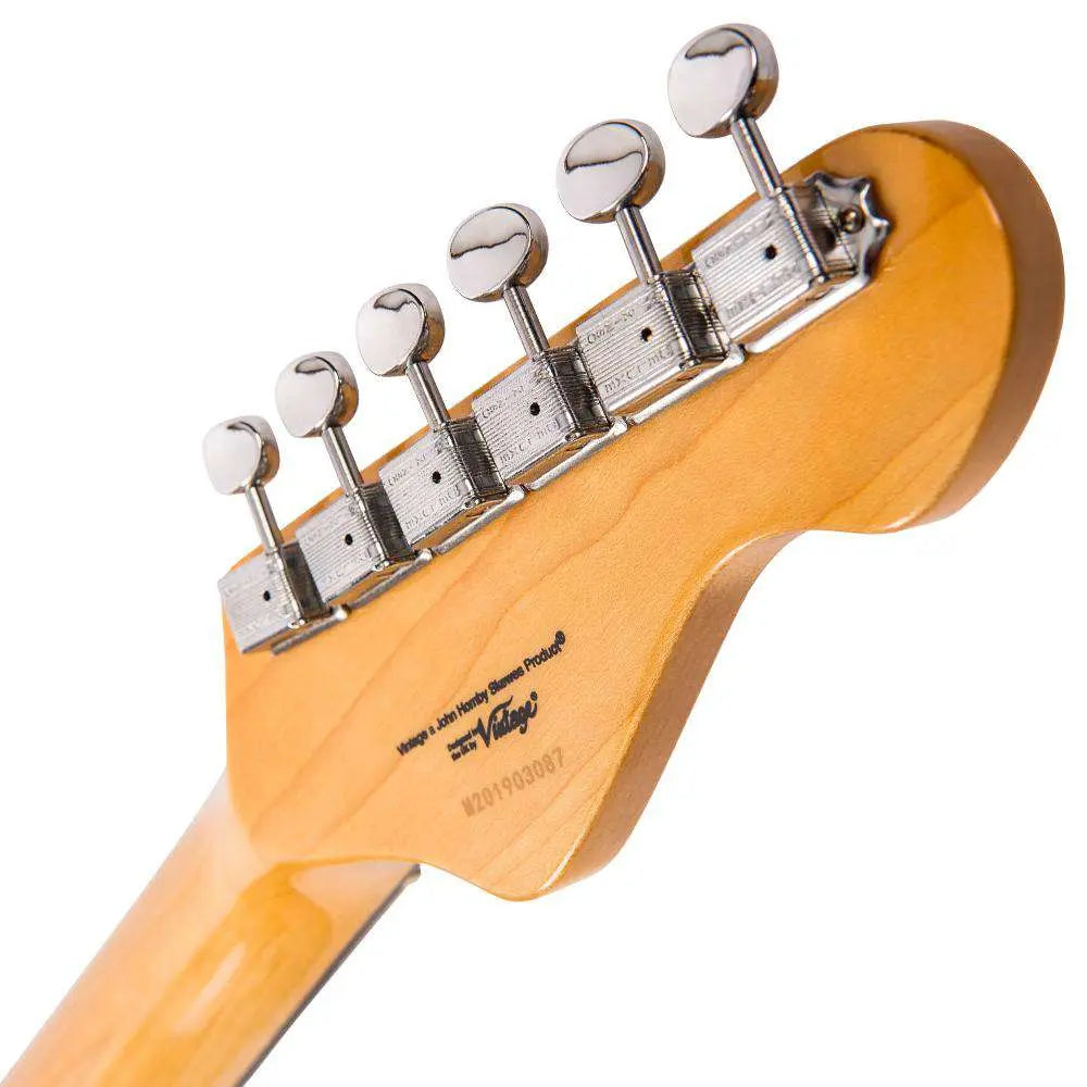 Vintage V6 ReIssued Electric Guitar ~ Left Hand Sunset Sunburst - Richards Guitars Of Stratford Upon Avon