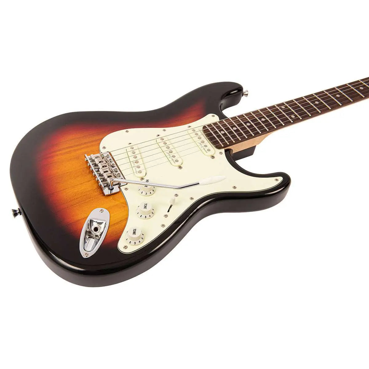 Vintage V60 Coaster Series Electric Guitar ~ 3 Tone Sunburst - Richards Guitars Of Stratford Upon Avon