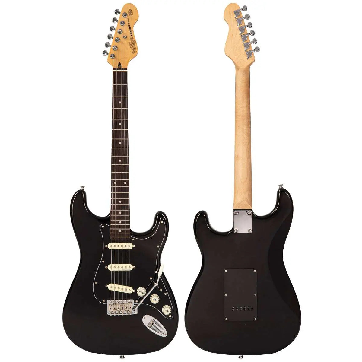 Vintage V60 Coaster Series Electric Guitar Pack ~ Boulevard Black - Richards Guitars Of Stratford Upon Avon
