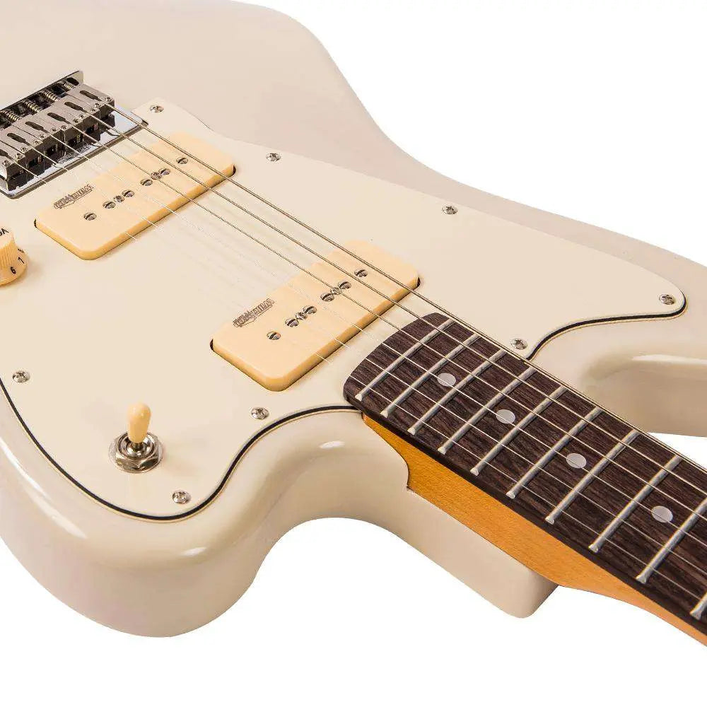 Vintage V65 HBLD ReIssued Hard Tail Electric Guitar ~ Blonde - Richards Guitars Of Stratford Upon Avon
