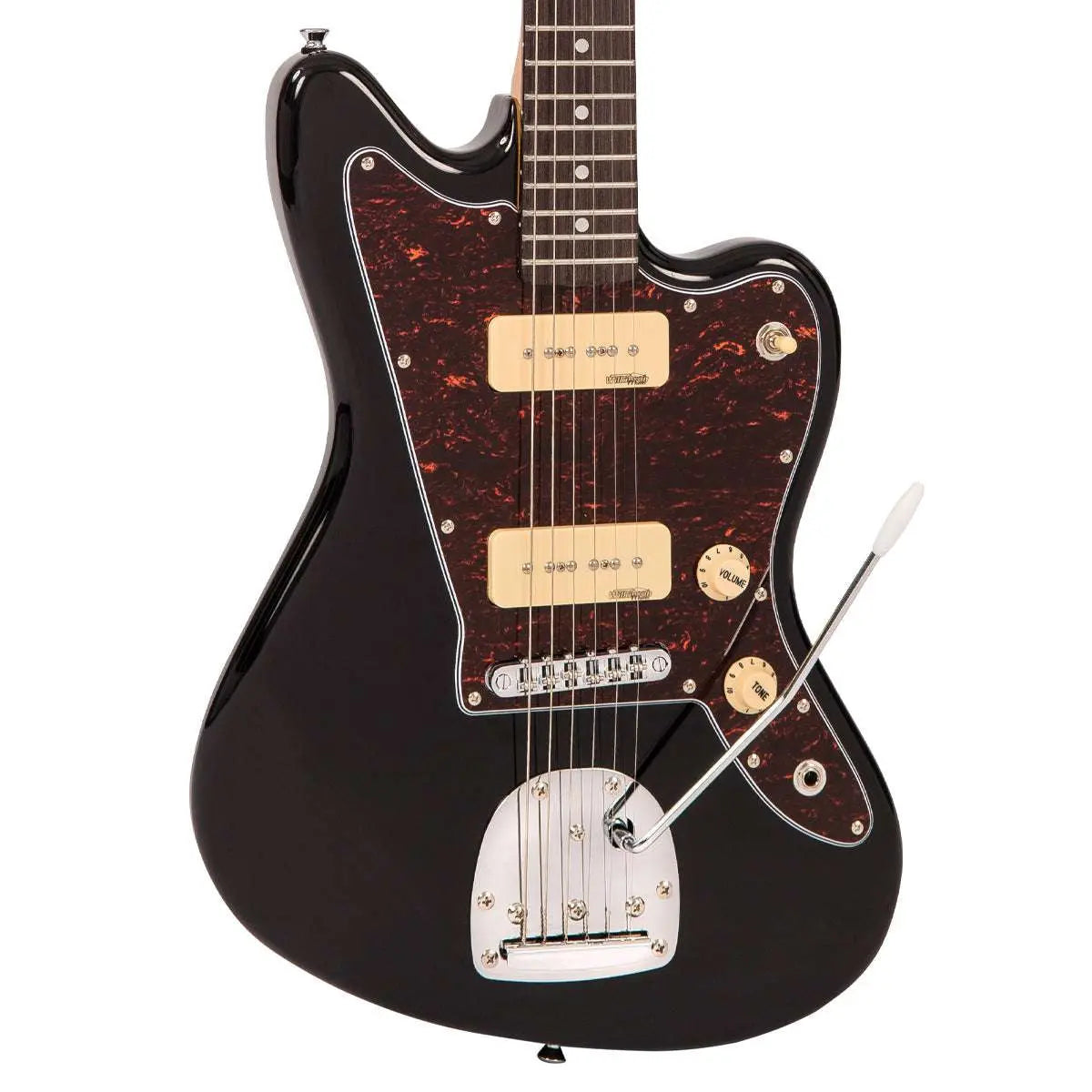 Vintage V65 VBK ReIssued Vibrato Electric Guitar ~ Boulevard Black - Richards Guitars Of Stratford Upon Avon