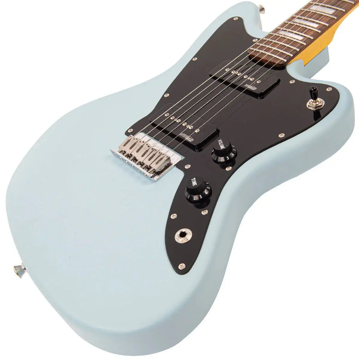 Vintage V65H BL ReIssued Hard Tail Electric Guitar ~ Satin Blue - Richards Guitars Of Stratford Upon Avon