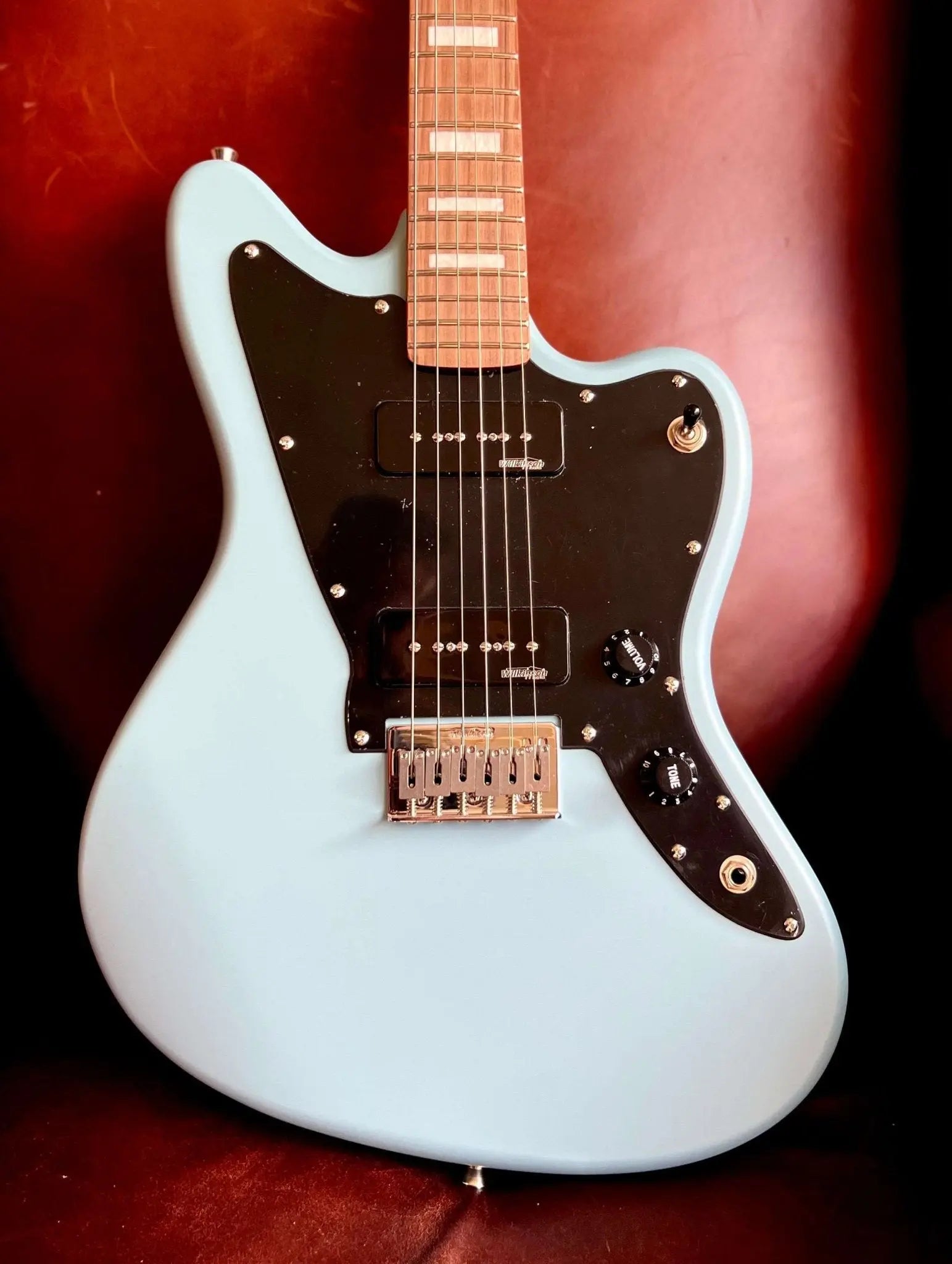 Vintage V65H BL ReIssued Hard Tail Electric Guitar ~ Satin Blue - Richards Guitars Of Stratford Upon Avon