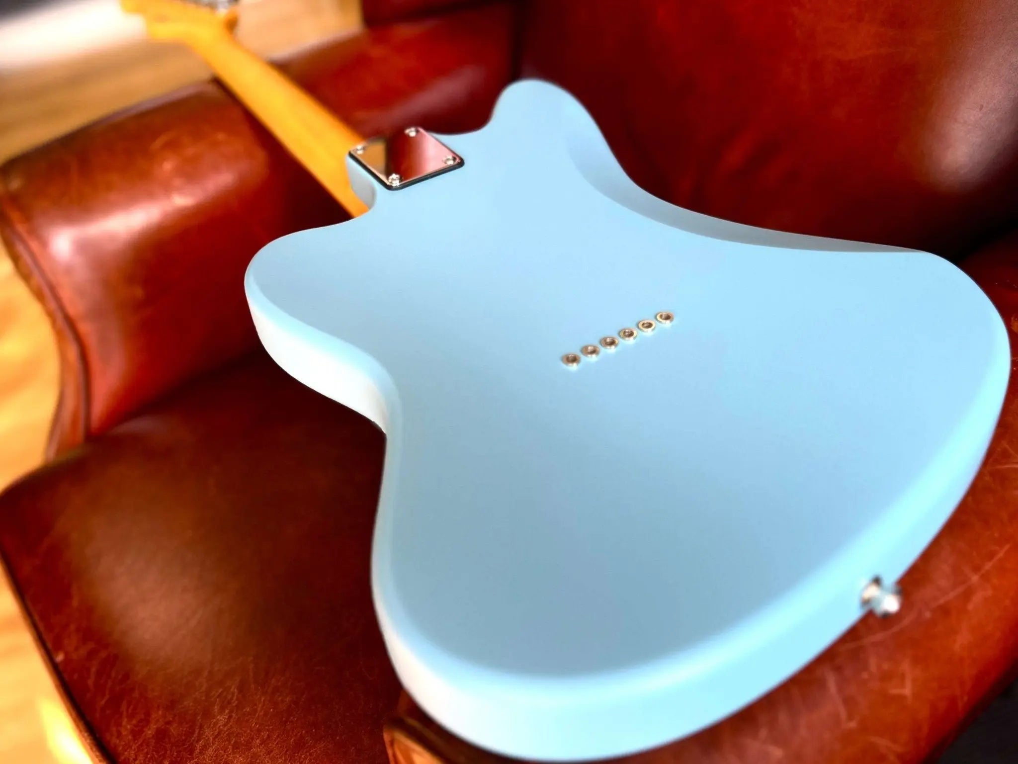 Vintage V65H BL ReIssued Hard Tail Electric Guitar ~ Satin Blue - Richards Guitars Of Stratford Upon Avon
