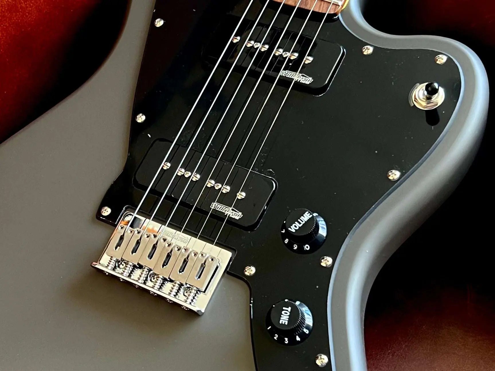 Vintage V65H GYReIssued Hard Tail Electric Guitar ~ Satin Grey - Richards Guitars Of Stratford Upon Avon