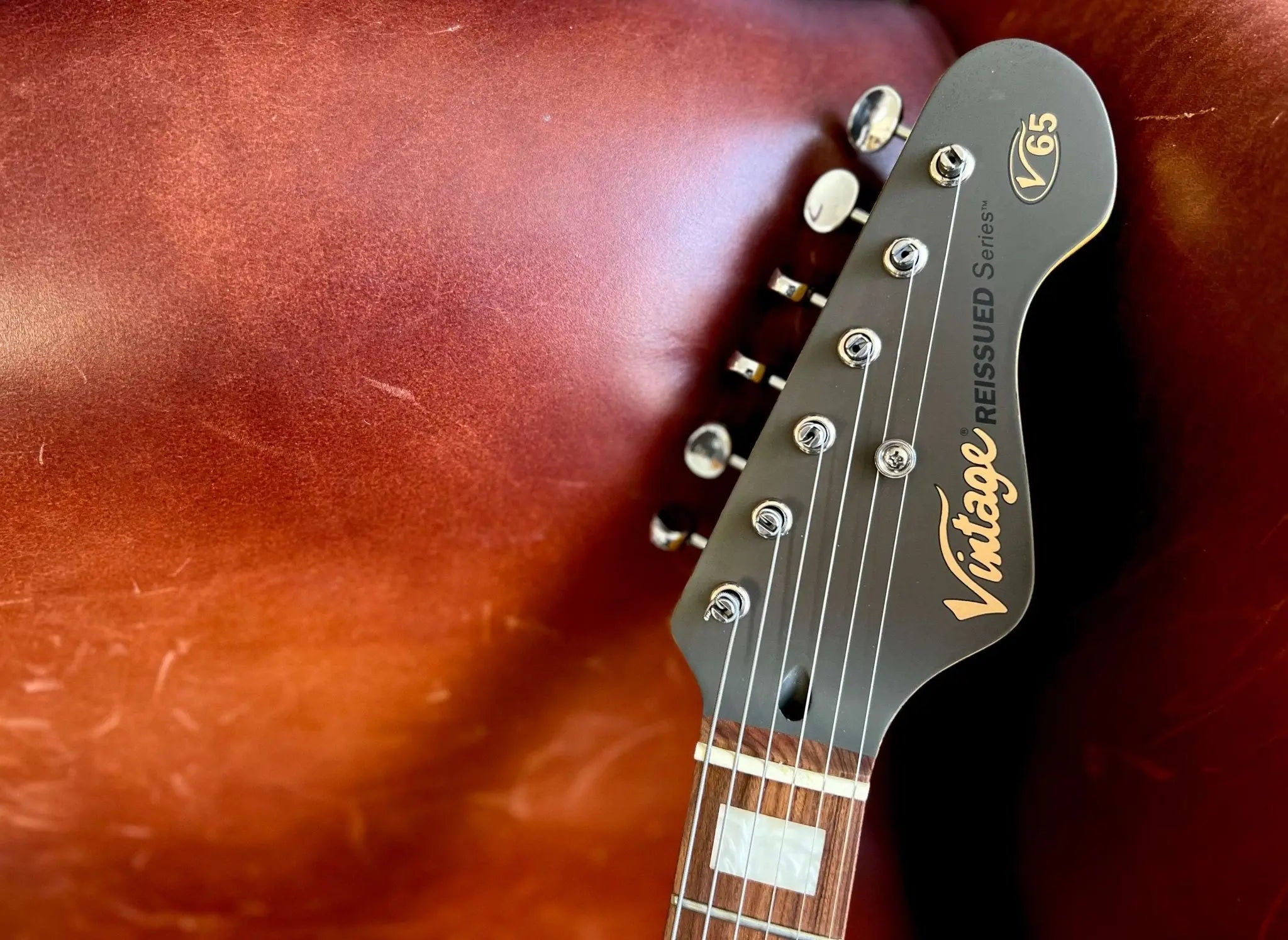 Vintage V65H GYReIssued Hard Tail Electric Guitar ~ Satin Grey - Richards Guitars Of Stratford Upon Avon