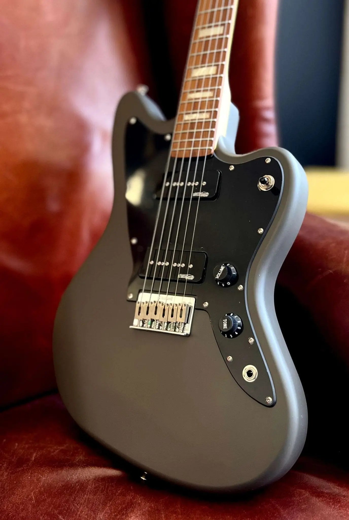 Vintage V65H GYReIssued Hard Tail Electric Guitar ~ Satin Grey - Richards Guitars Of Stratford Upon Avon