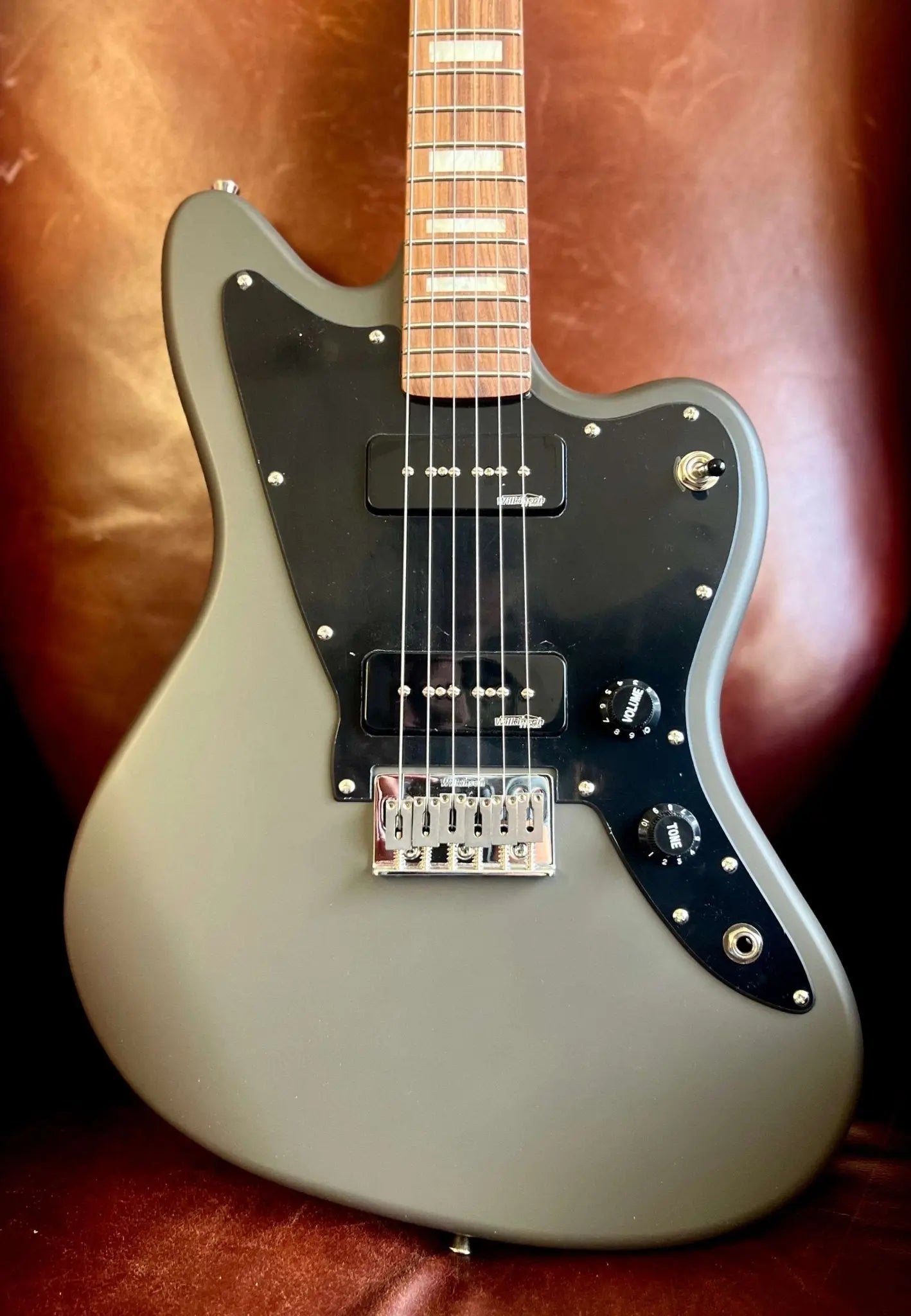 Vintage V65H GYReIssued Hard Tail Electric Guitar ~ Satin Grey - Richards Guitars Of Stratford Upon Avon