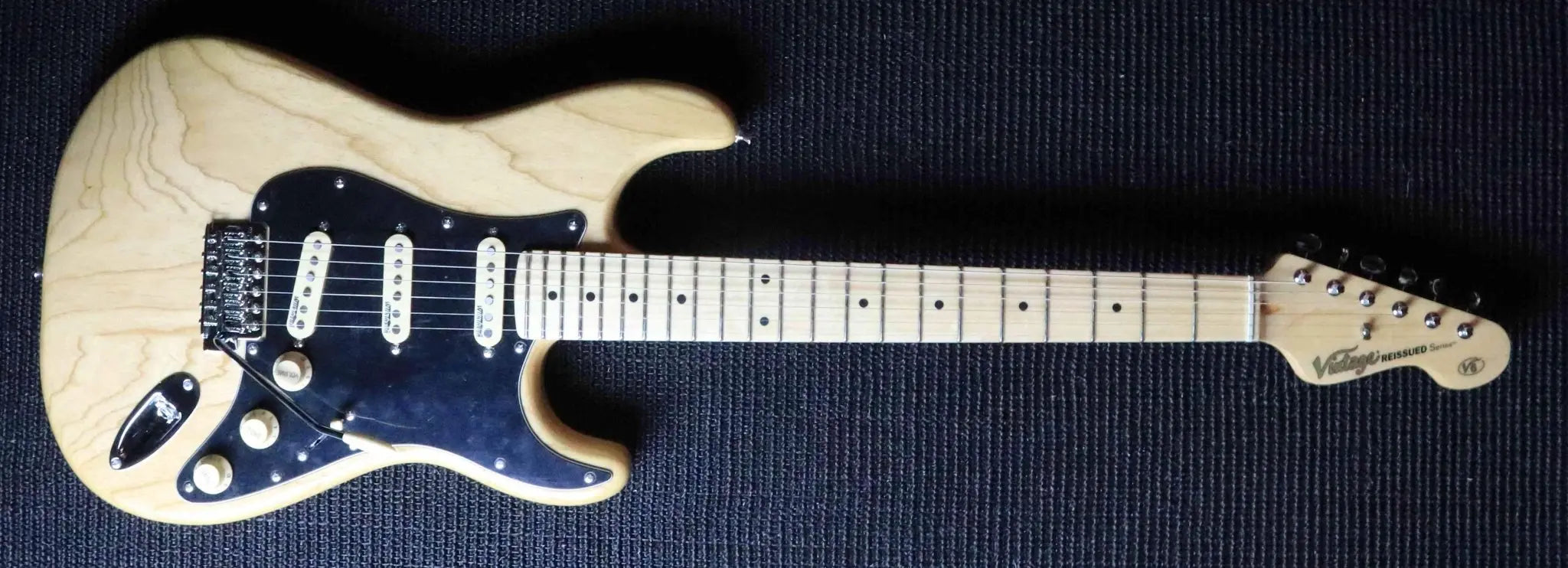 VINTAGE V6M NAT REISSUED ELECTRIC GUITAR ~ NATURAL ASH - Richards Guitars Of Stratford Upon Avon