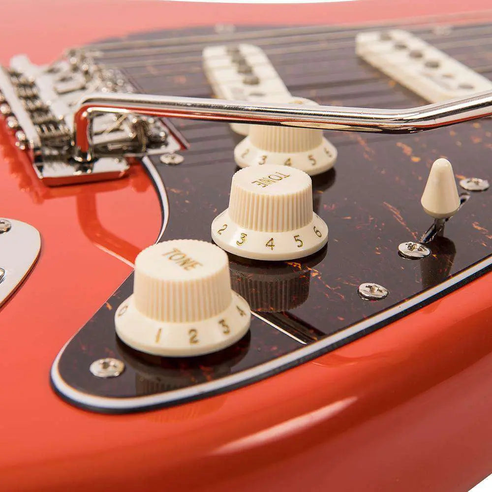 Vintage V6M ReIssued Electric Guitar ~ Firenza Red - Richards Guitars Of Stratford Upon Avon