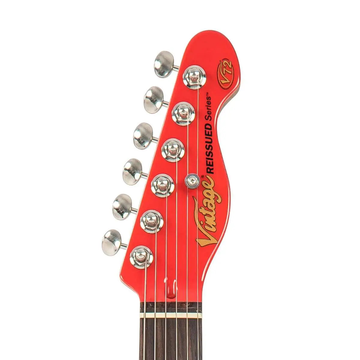 Vintage V72 ReIssued Electric Guitar ~ Firenza Red - Richards Guitars Of Stratford Upon Avon