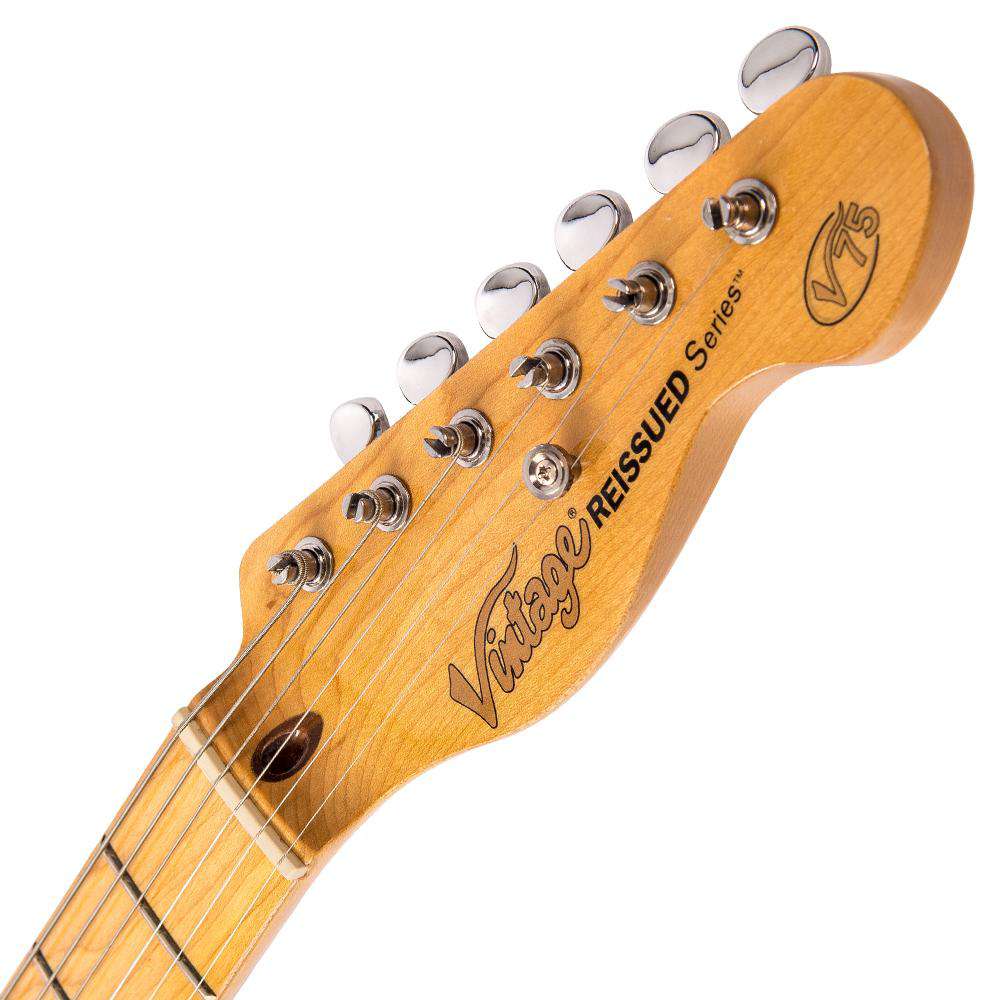 Vintage V75 ReIssued Electric Guitar ~ Boulevard Black - Richards Guitars Of Stratford Upon Avon