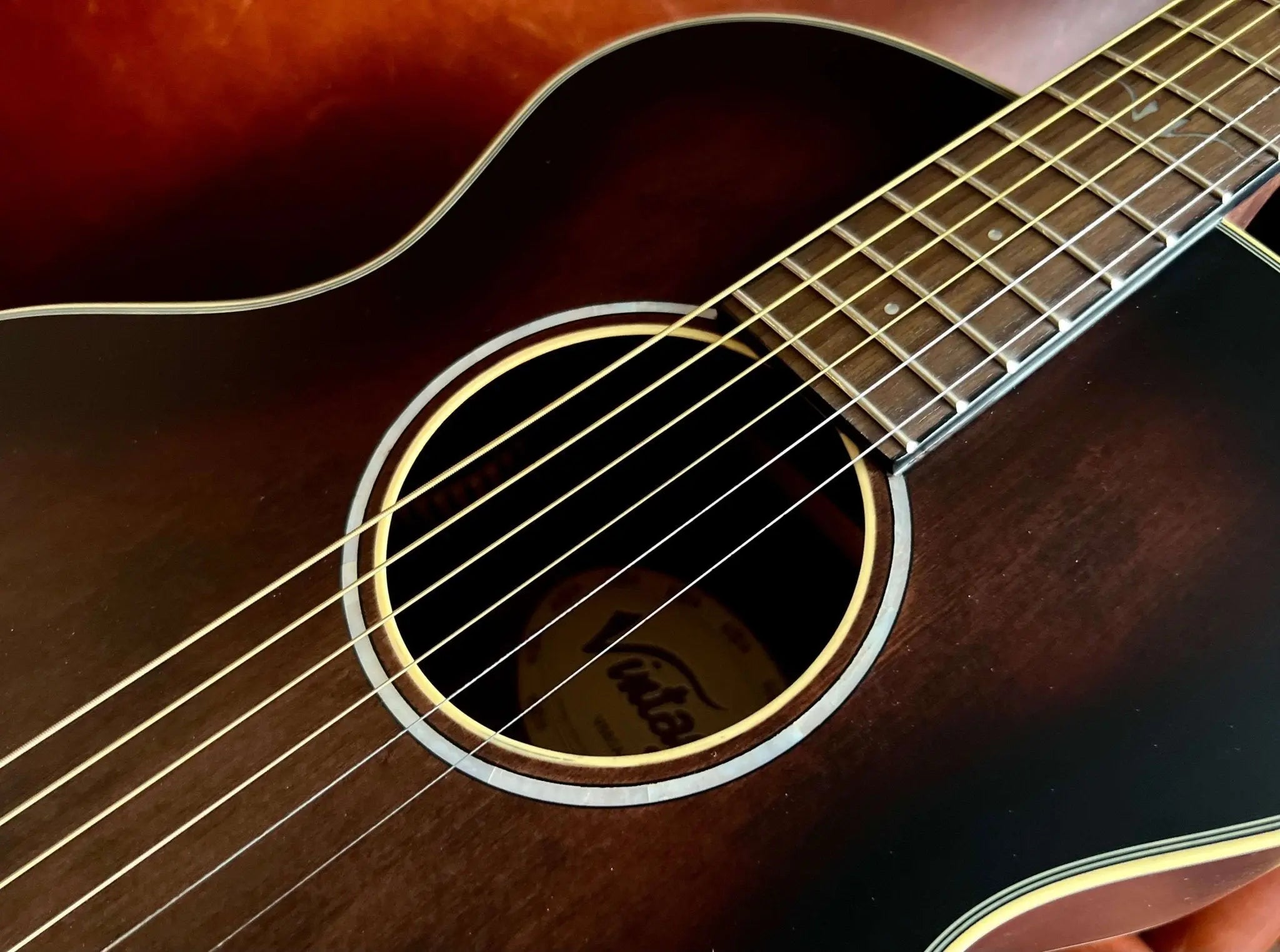 Vintage* V880AQ Historic Series 'Parlour' Acoustic Guitar - Richards Guitars Of Stratford Upon Avon