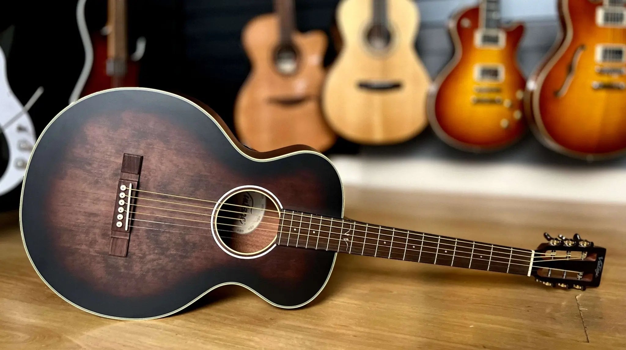 Vintage* V880AQ Historic Series 'Parlour' Acoustic Guitar - Richards Guitars Of Stratford Upon Avon