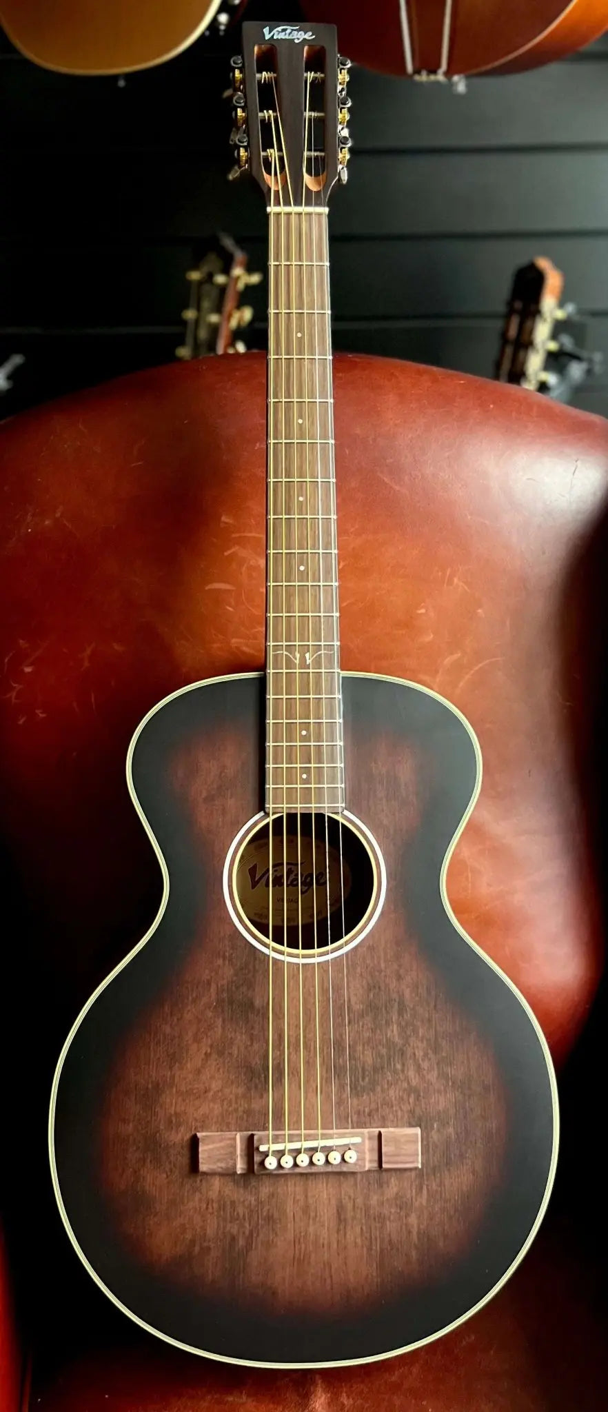Vintage* V880AQ Historic Series 'Parlour' Acoustic Guitar - Richards Guitars Of Stratford Upon Avon