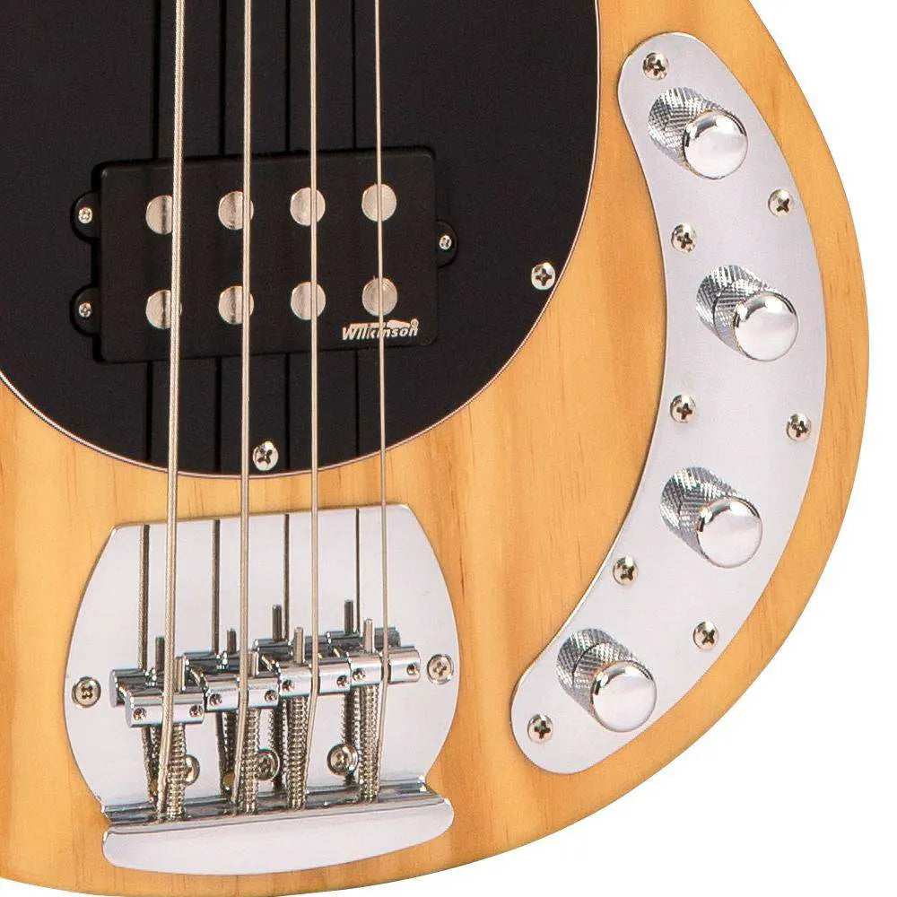 Vintage V96 ReIssued 4 - String Active Bass ~ Natural - Richards Guitars Of Stratford Upon Avon