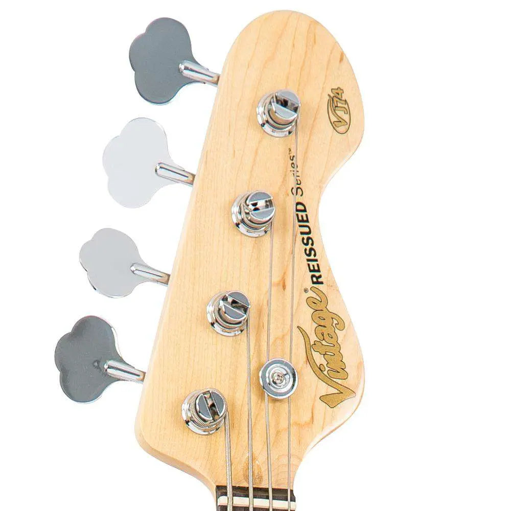 Vintage VJ74 ReIssued Bass Guitar ~ Candy Apple Red - Richards Guitars Of Stratford Upon Avon