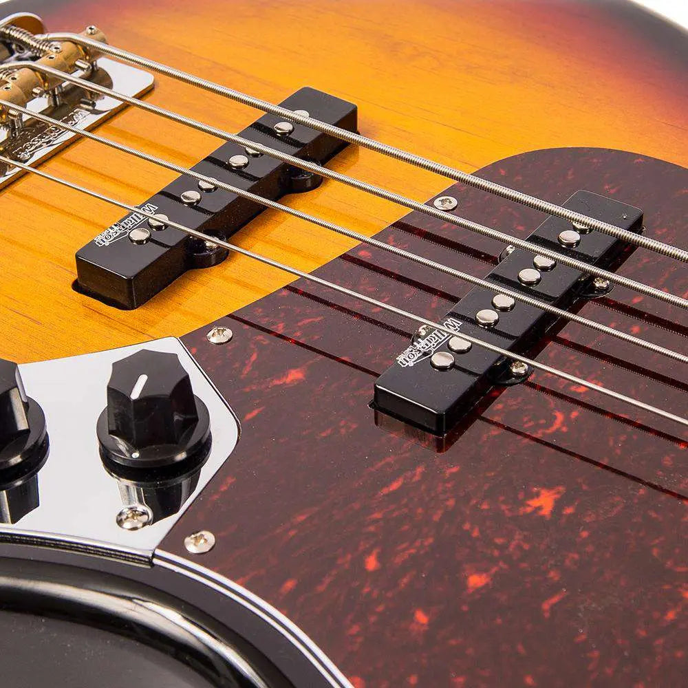 Vintage VJ74 ReIssued Bass ~ Sunset Sunburst - Richards Guitars Of Stratford Upon Avon