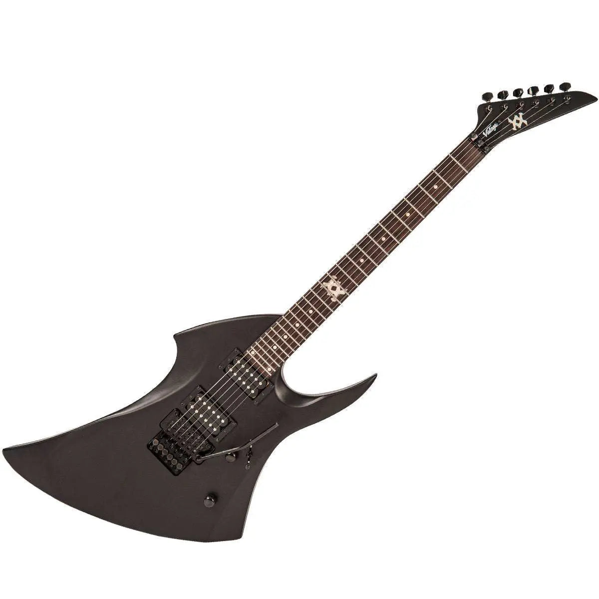 Vintage VMX Series WARP Electric Guitar ~ Satin Black - Richards Guitars Of Stratford Upon Avon
