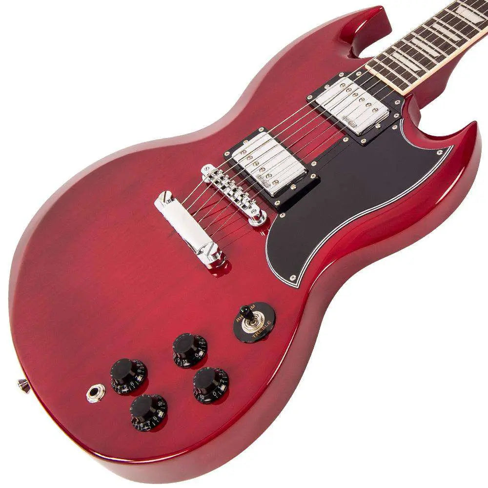 Vintage VS6 ReIssued Electric Guitar ~ Cherry Red - Richards Guitars Of Stratford Upon Avon