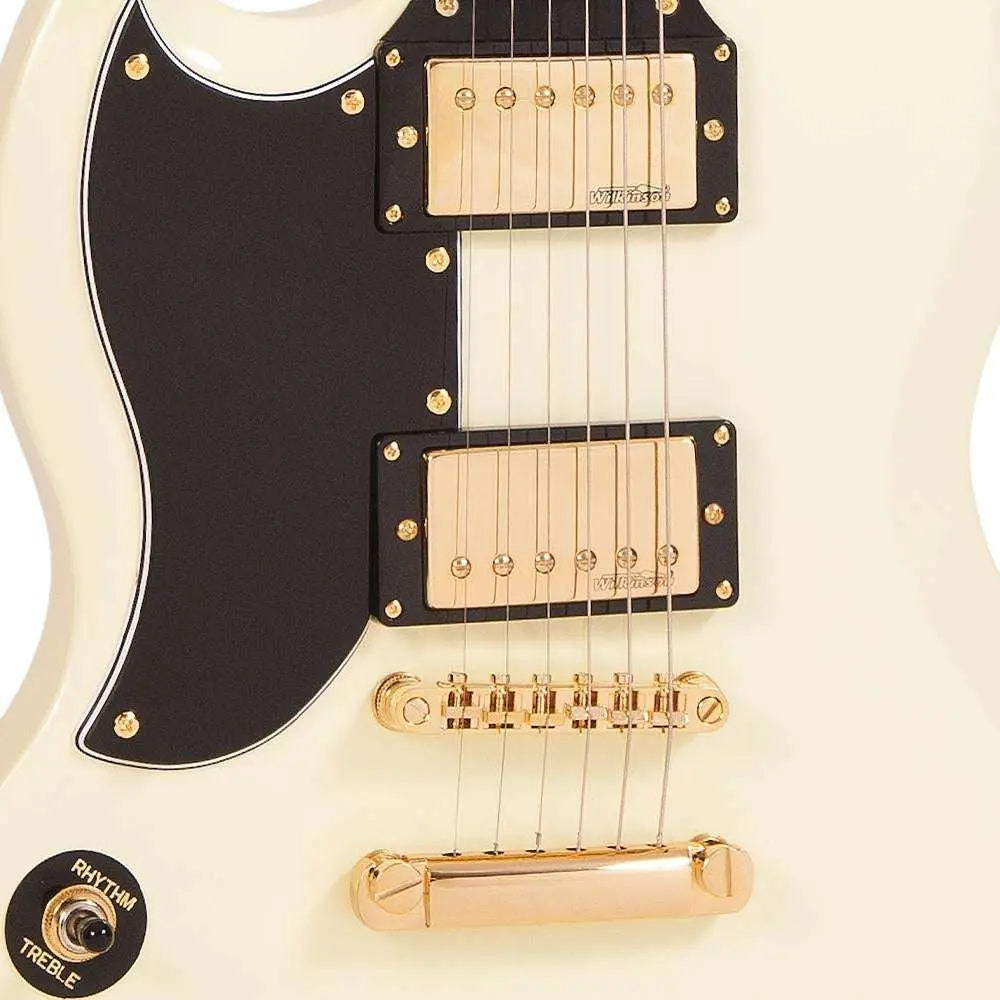 Vintage VS6 Reissued Electric Guitar ~ Left Hand Vintage White/Gold Hardware - Richards Guitars Of Stratford Upon Avon