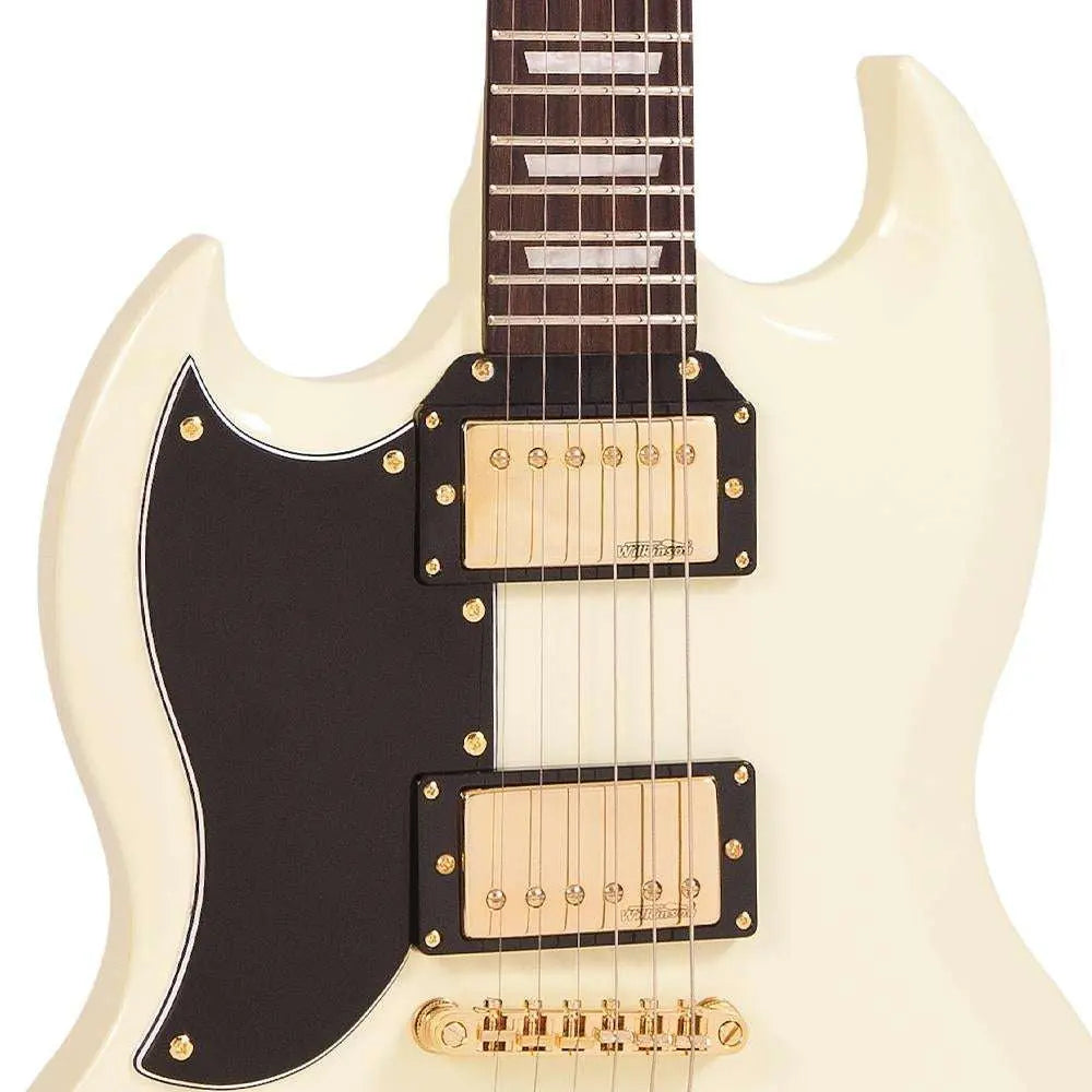 Vintage VS6 Reissued Electric Guitar ~ Left Hand Vintage White/Gold Hardware - Richards Guitars Of Stratford Upon Avon