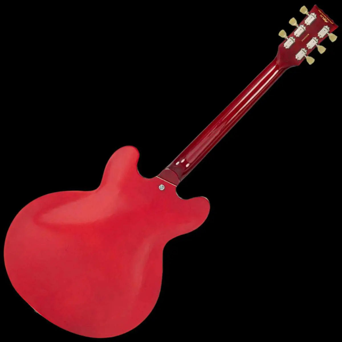 Vintage VSA500P ReIssued Semi Acoustic Guitar ~ Cherry Red - Richards Guitars Of Stratford Upon Avon