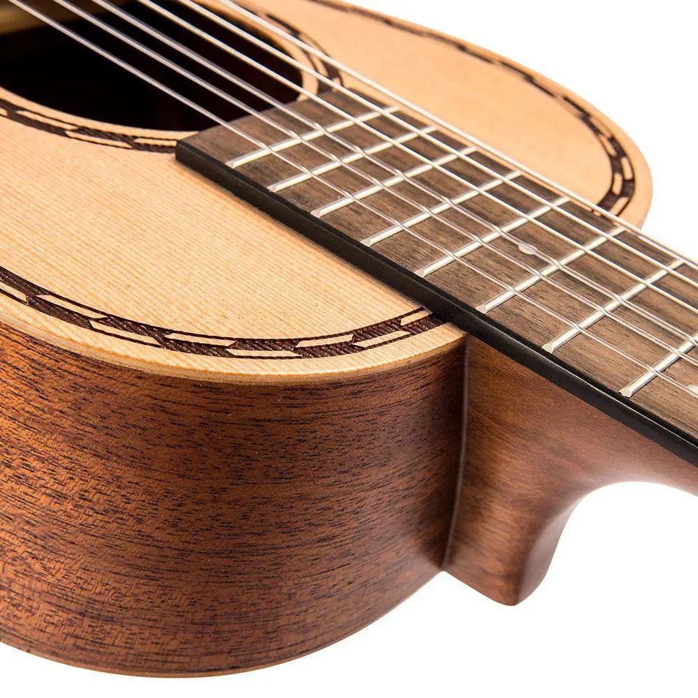 Vintage VTR800VC 'Viator' Paul Brett Acoustic Travel Guitar ~ Nylon Strung ~ Natural - Richards Guitars Of Stratford Upon Avon