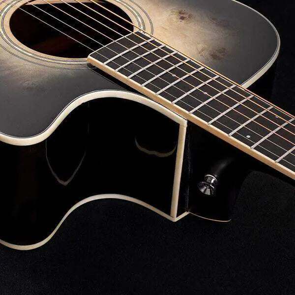 Washburn BURL ACE - Grand Auditorium - Black Fade Electro Acoustic Guitar - Richards Guitars Of Stratford Upon Avon